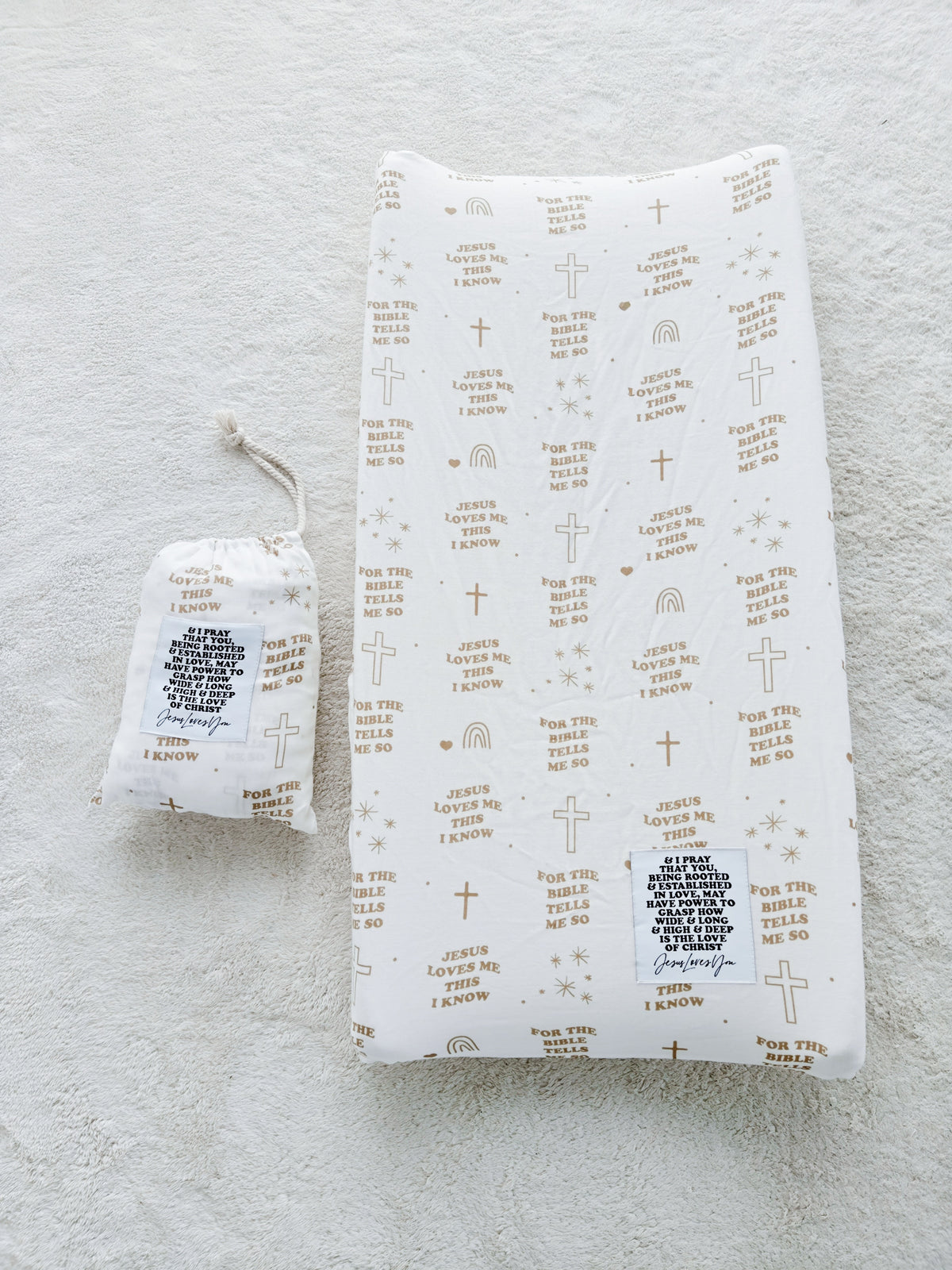 Jesus Loves Me This I Know Crib & Changing Pad Sheet Set