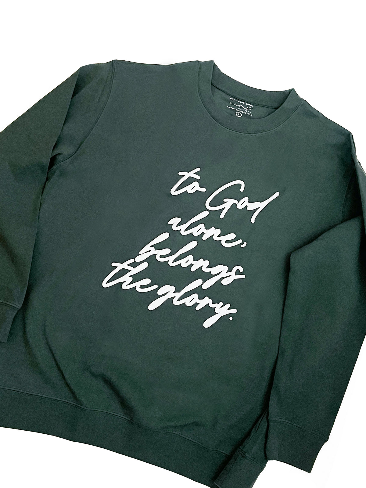 To God Alone Women's Crewneck Puff Sweater