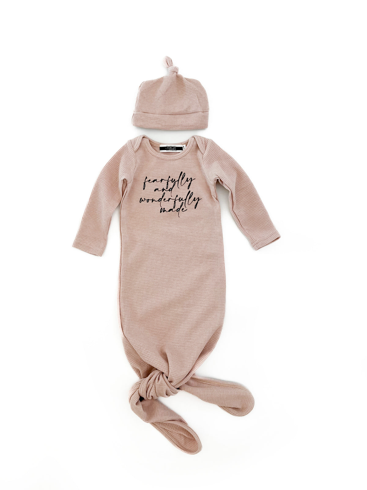 Fearfully & Wonderfully Made Knotted Baby Sleeper & Matching Beanie