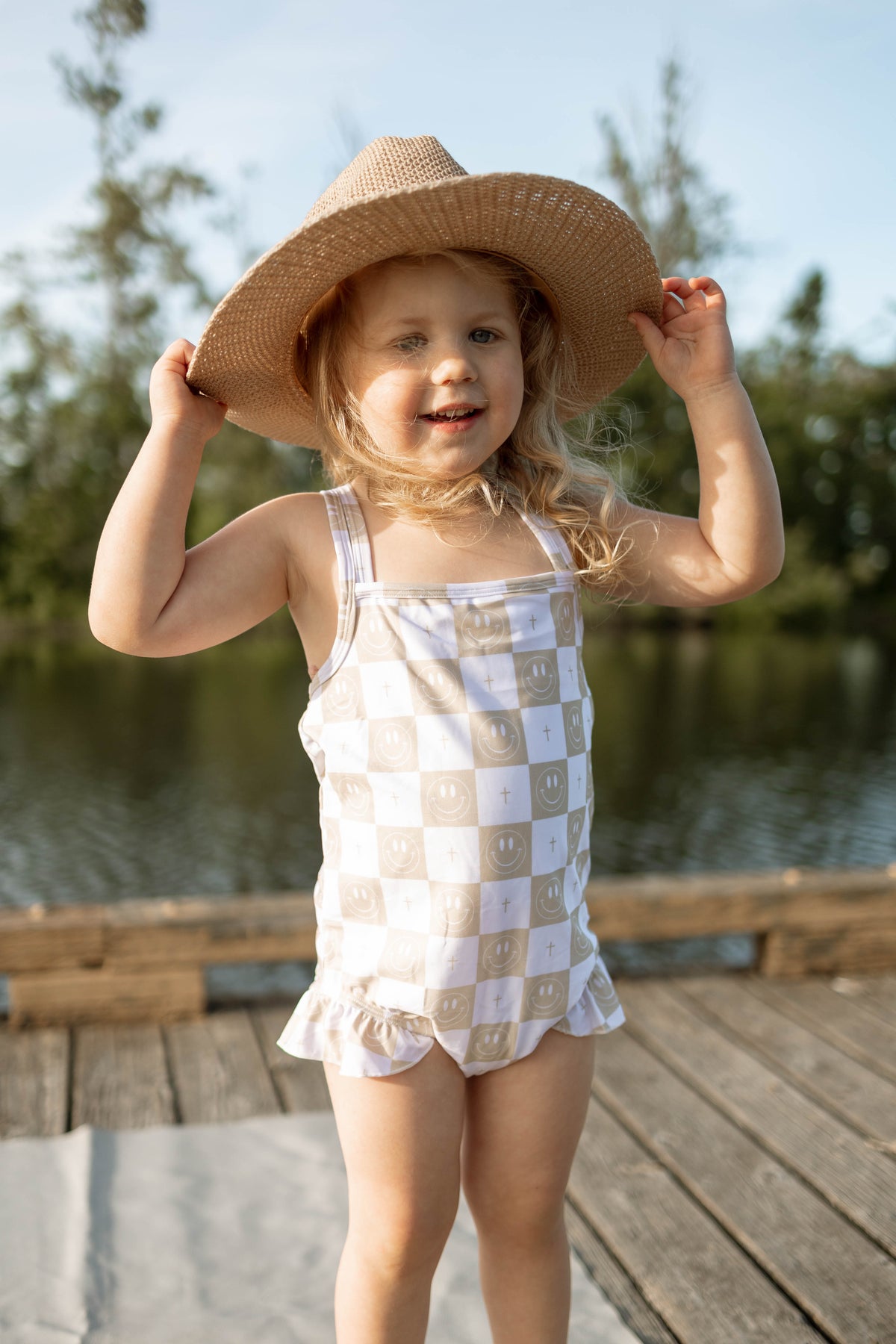 Smiley Face & Cross Swimsuit