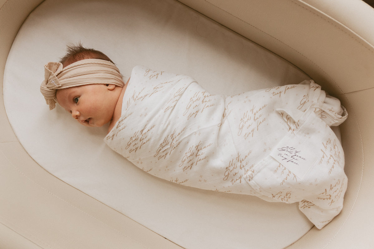 All of Gods Grace in One Tiny Face Swaddle Blanket