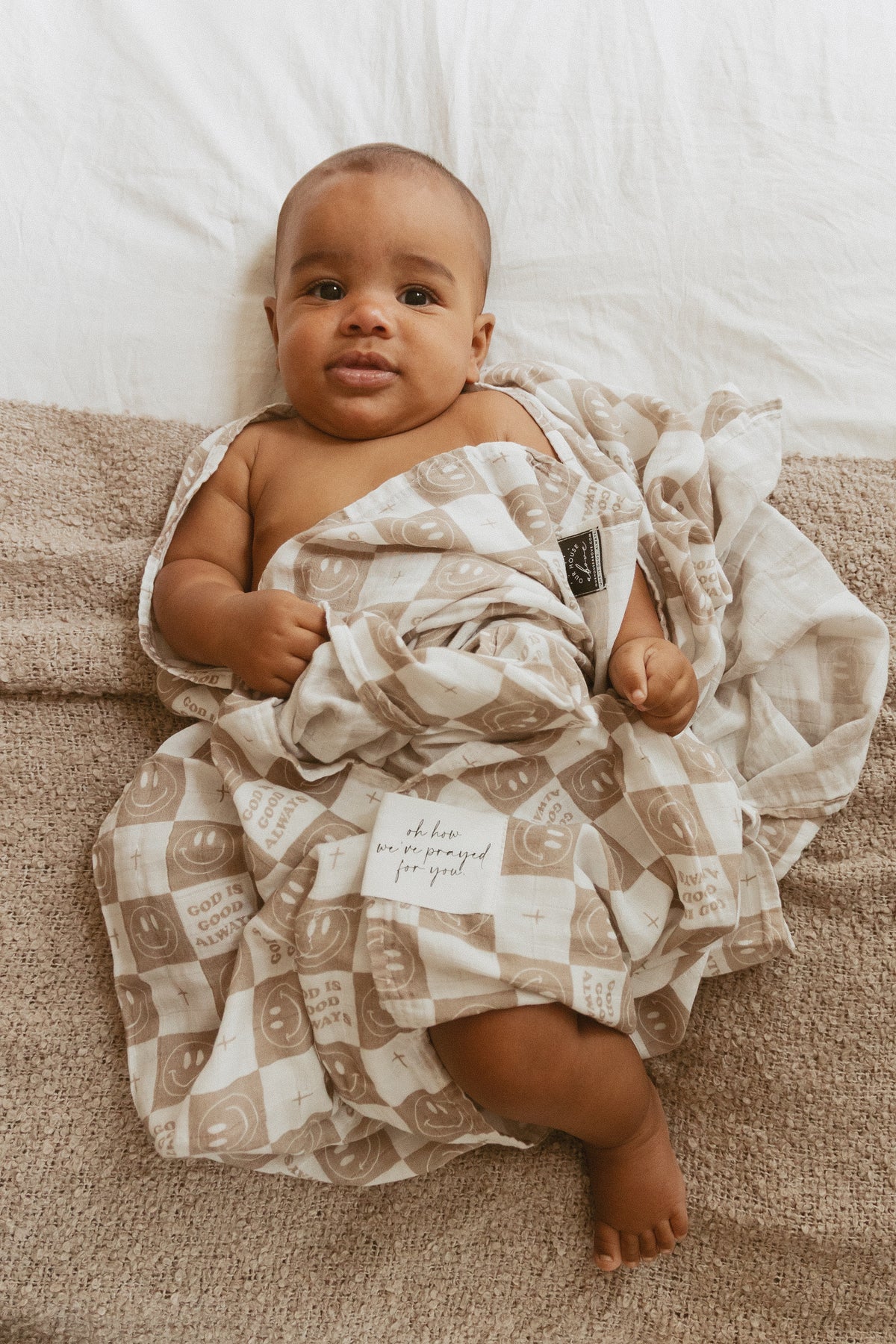 God is Good Always Smiley and Cross Swaddle Blanket