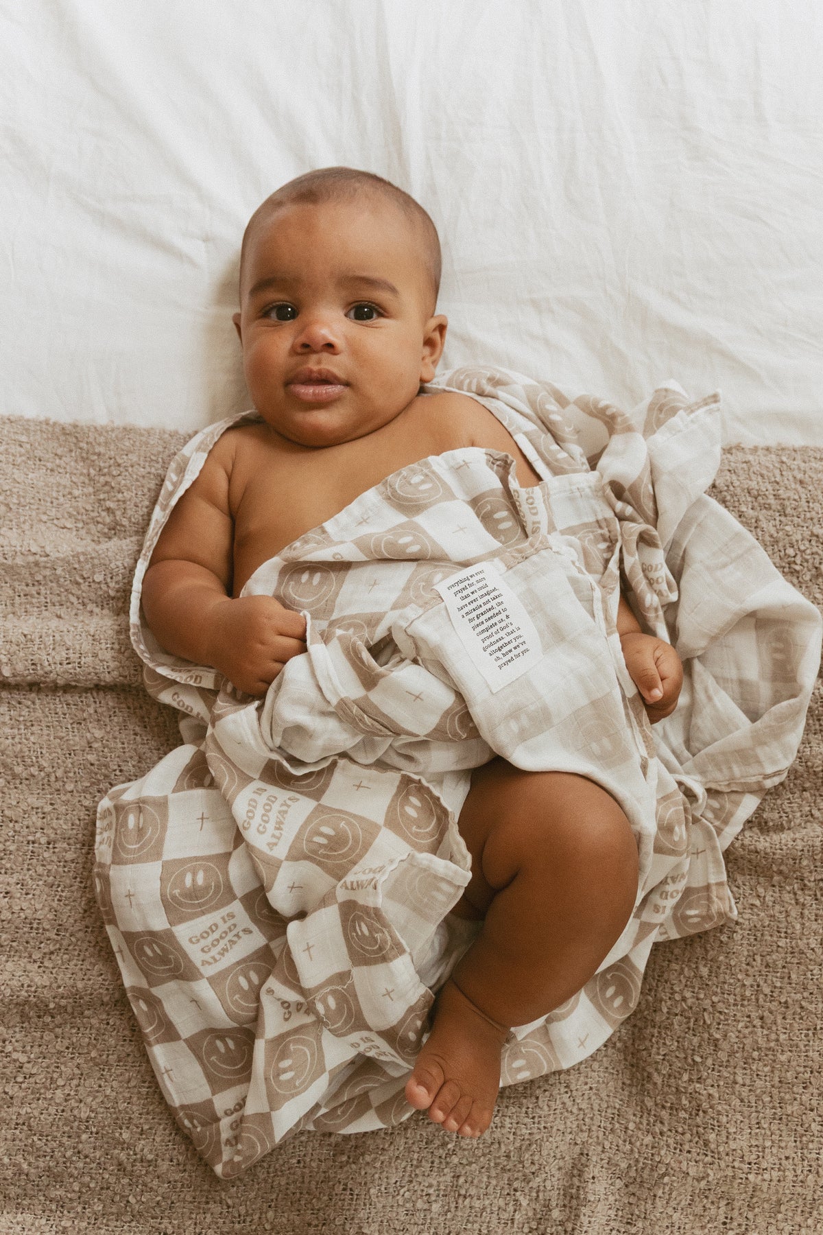 God is Good Always Smiley and Cross Swaddle Blanket