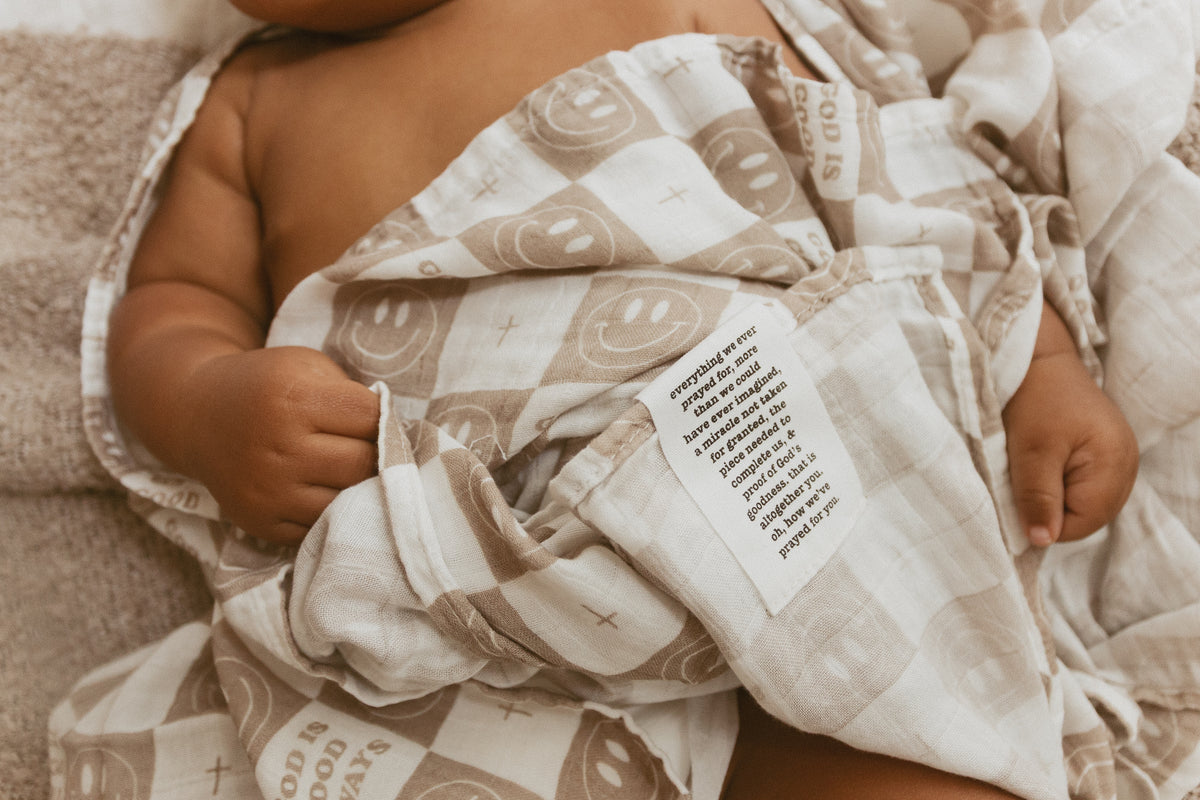 God is Good Always Smiley and Cross Swaddle Blanket