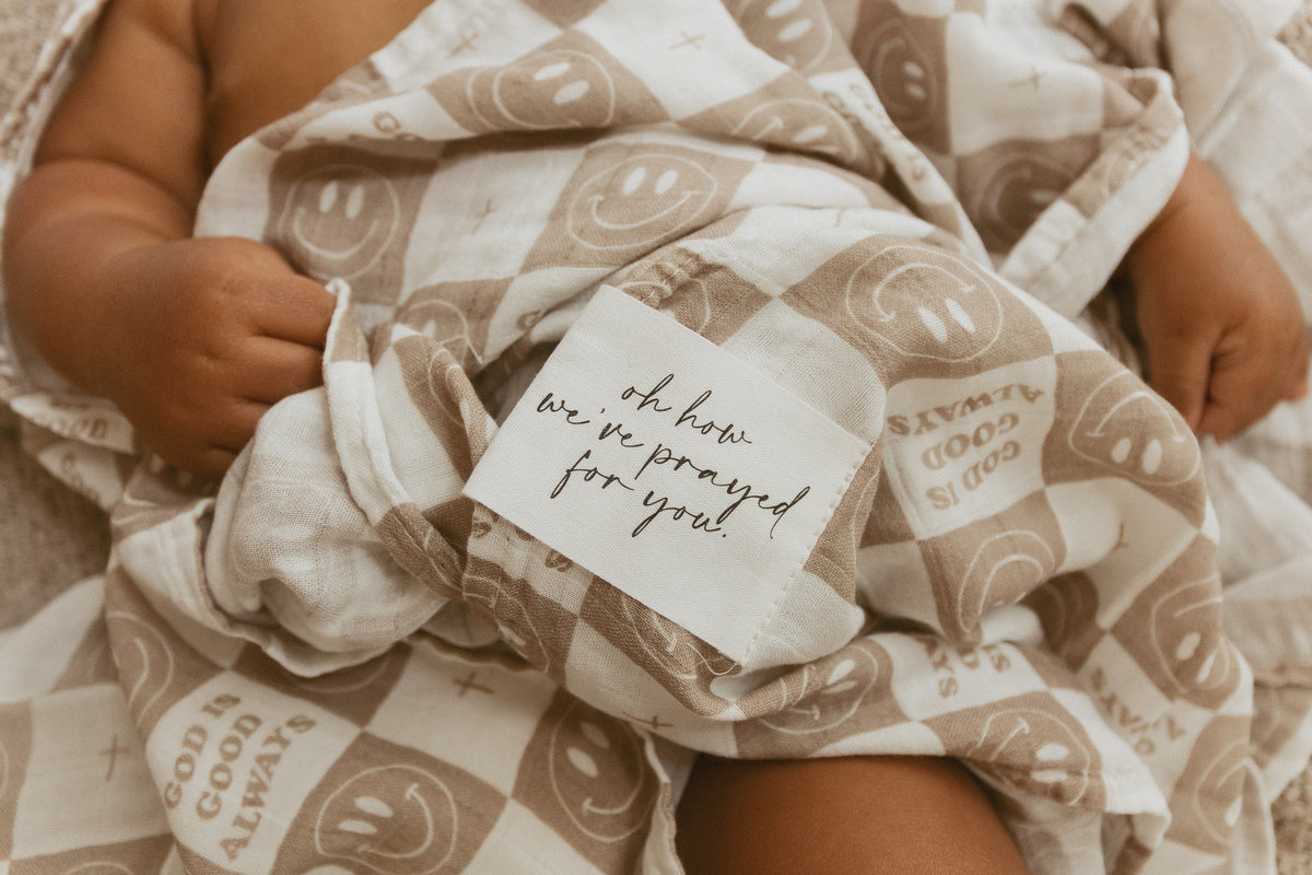 God is Good Always Smiley and Cross Swaddle Blanket