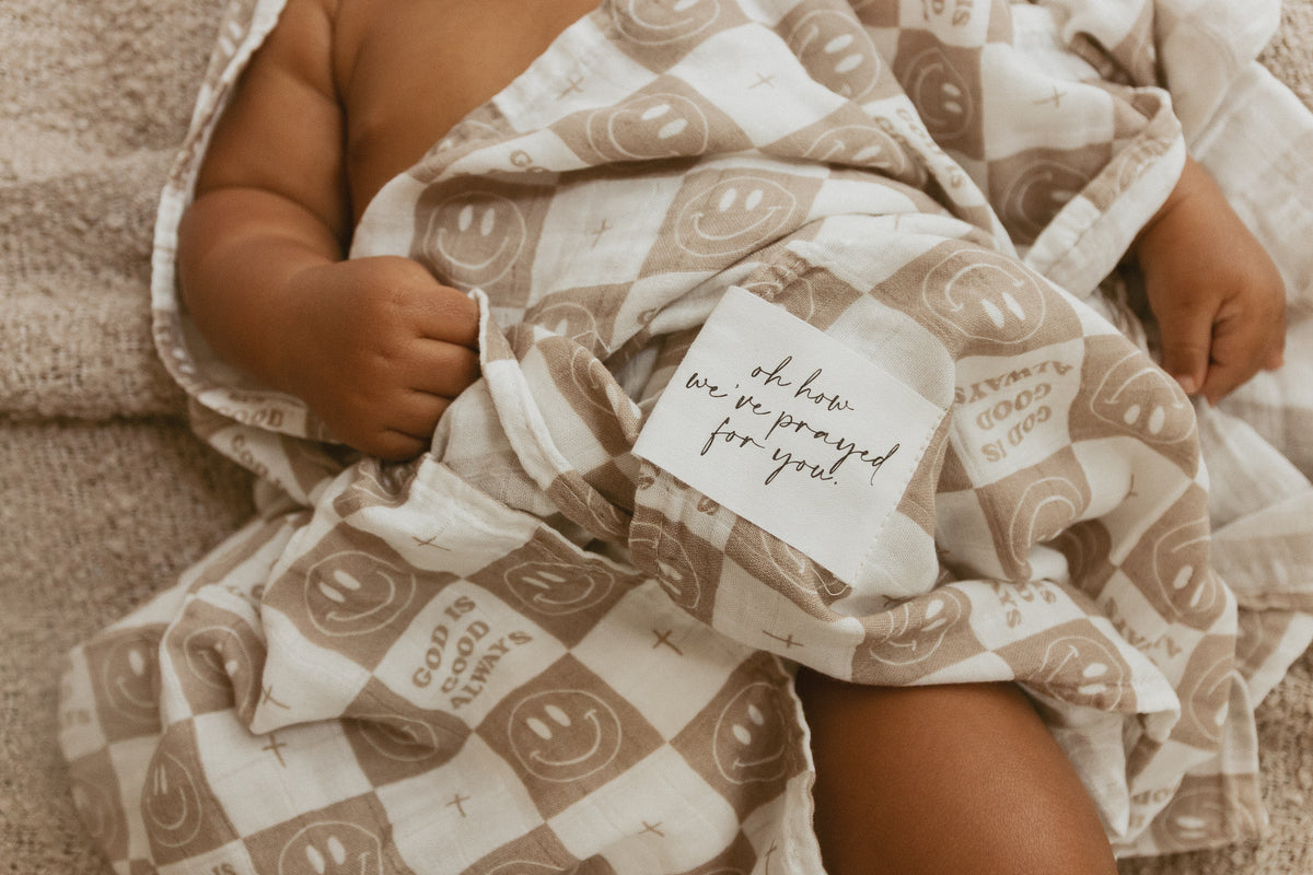 God is Good Always Smiley and Cross Swaddle Blanket
