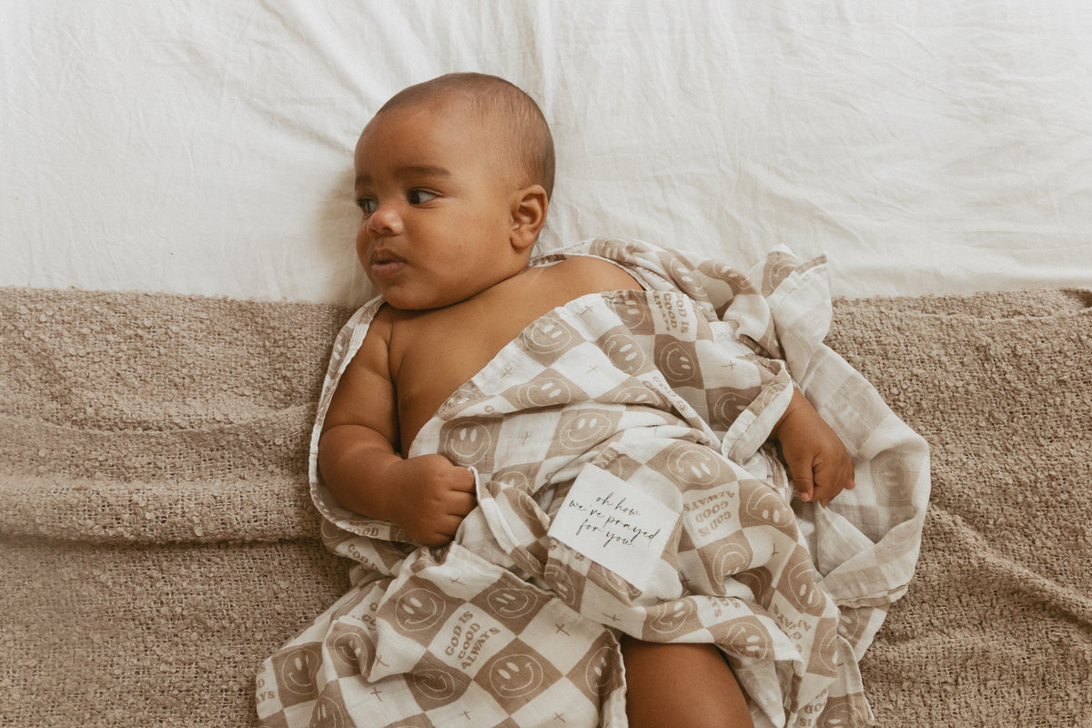God is Good Always Smiley and Cross Swaddle Blanket