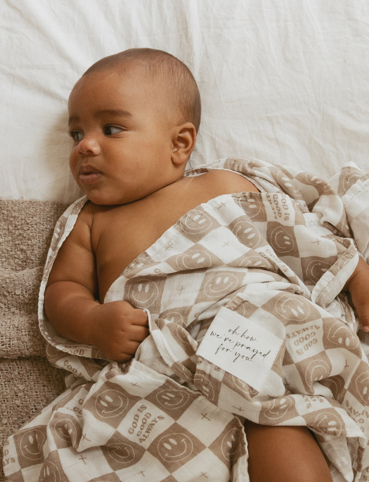 God is Good Always Smiley and Cross Swaddle Blanket