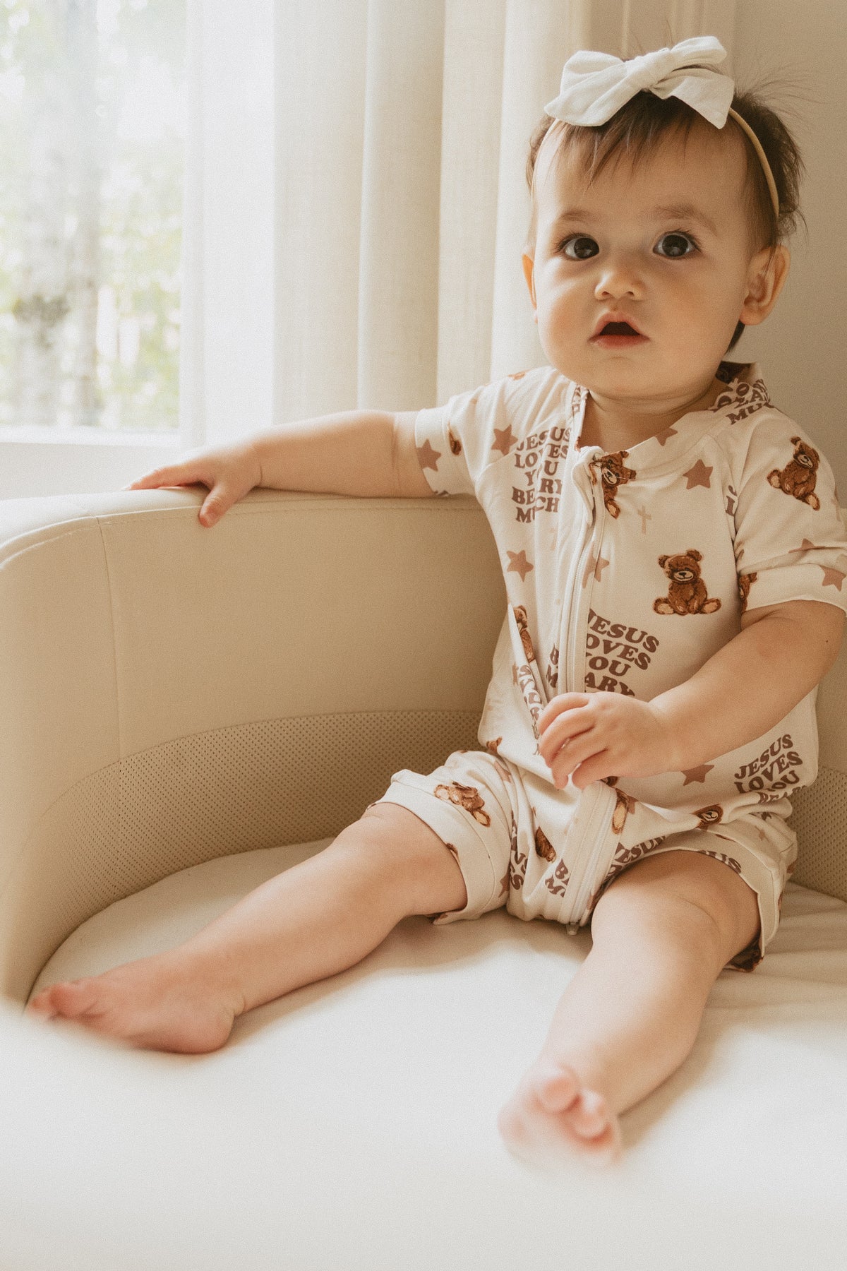 Jesus Loves You Beary Much Bamboo Short Jumpsuit