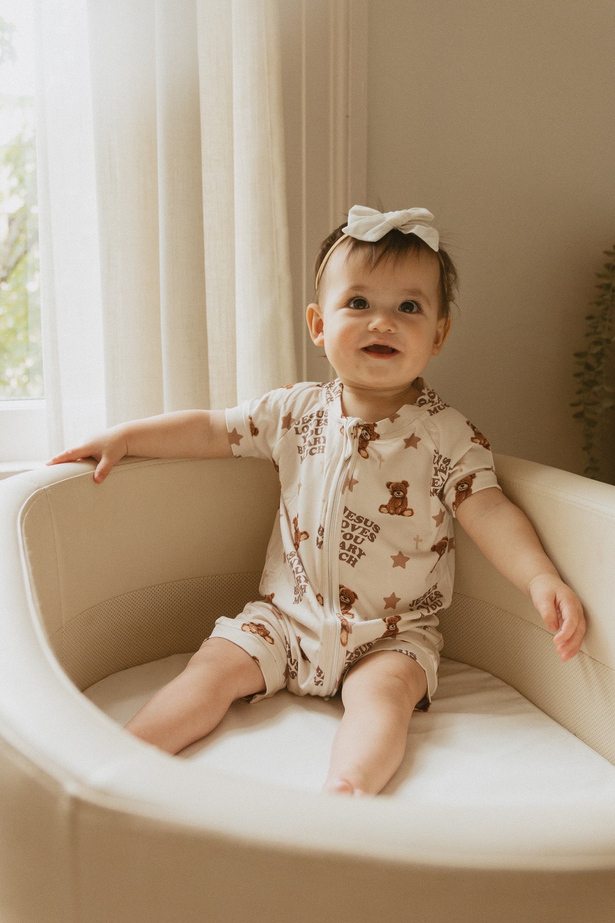 Jesus Loves You Beary Much Bamboo Short Jumpsuit