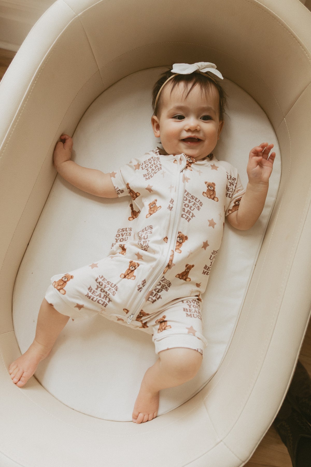 Jesus Loves You Beary Much Bamboo Short Jumpsuit