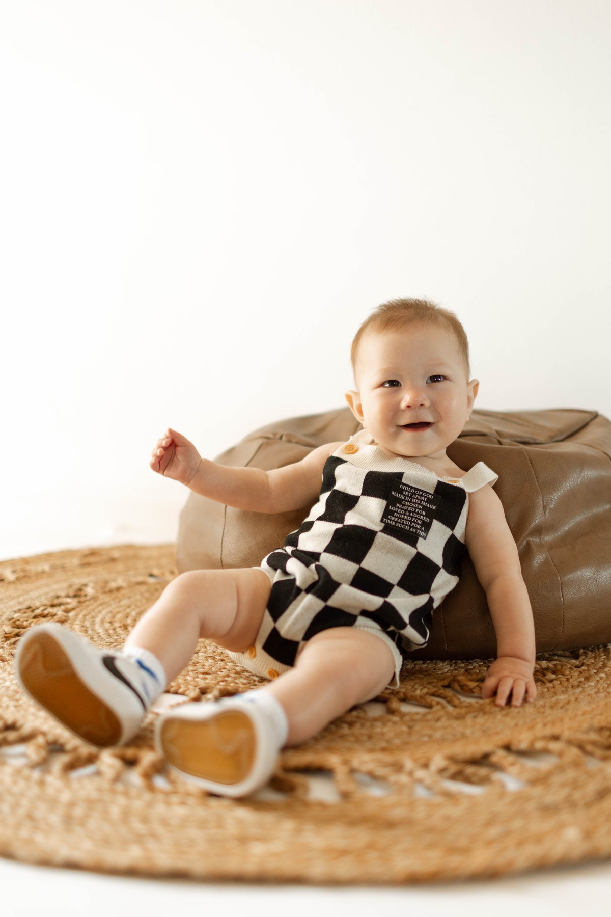 God's Words Knit Checkered Bodysuit