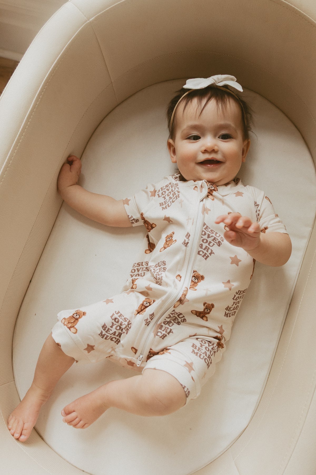 Jesus Loves You Beary Much Bamboo Short Jumpsuit