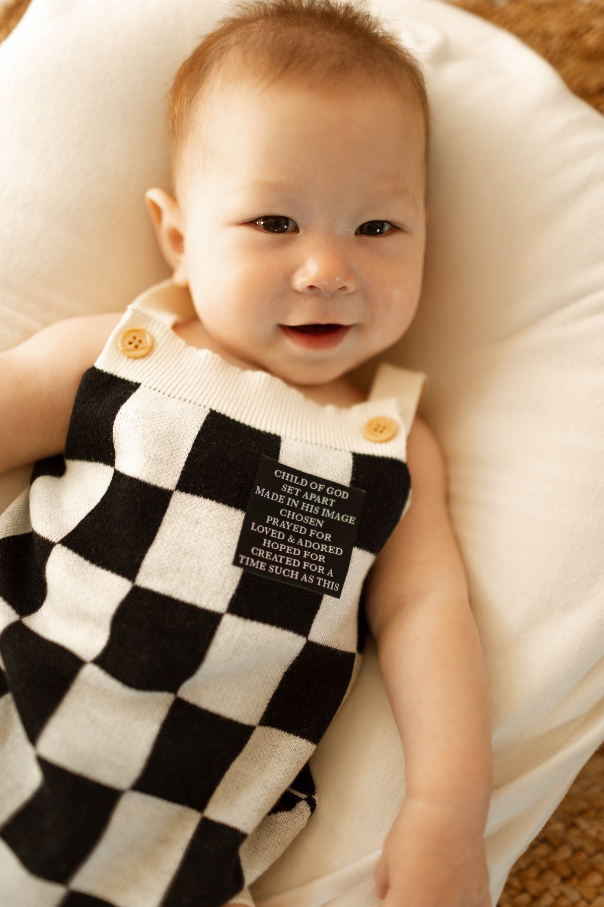 God's Words Knit Checkered Bodysuit