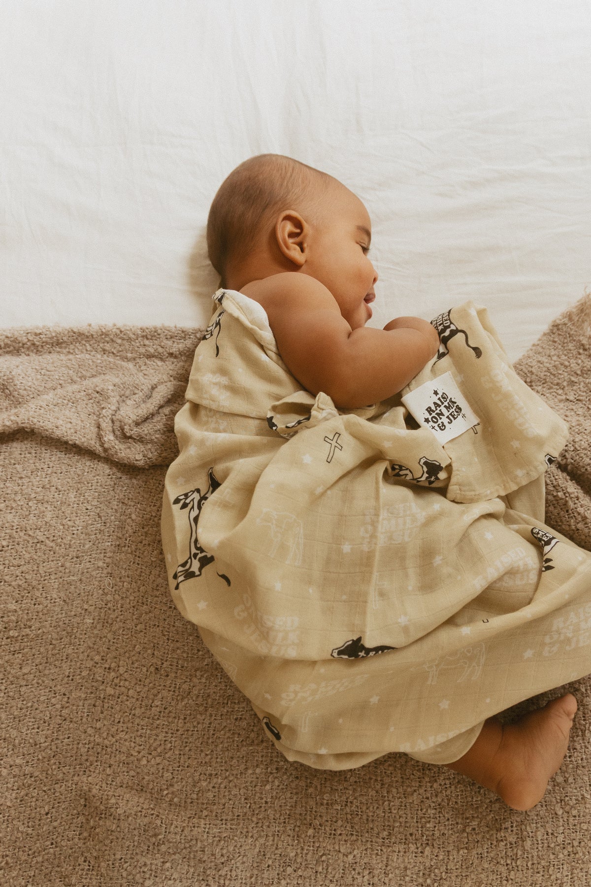 Raised On Milk & Jesus Cow Swaddle Blanket