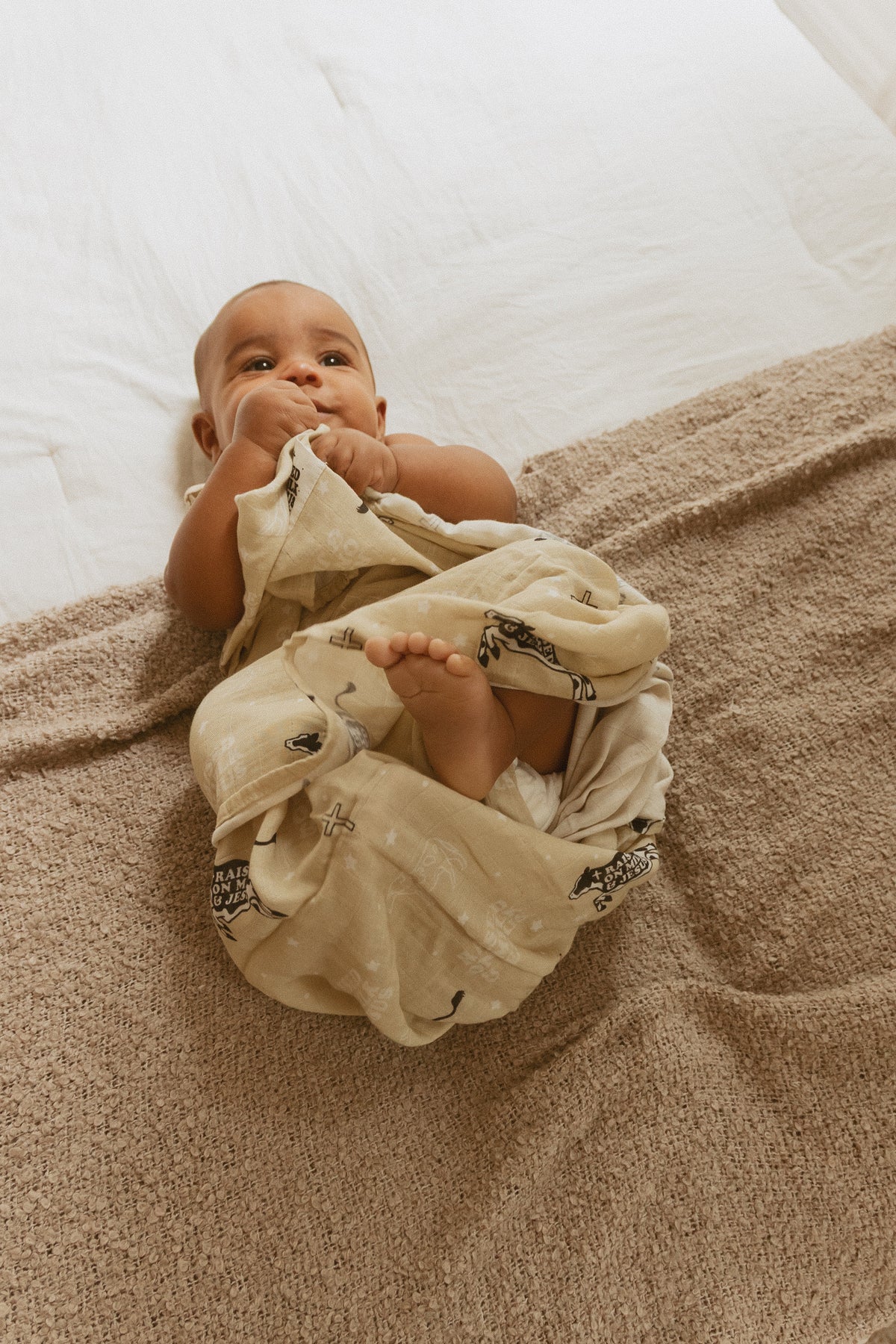 Raised On Milk & Jesus Cow Swaddle Blanket