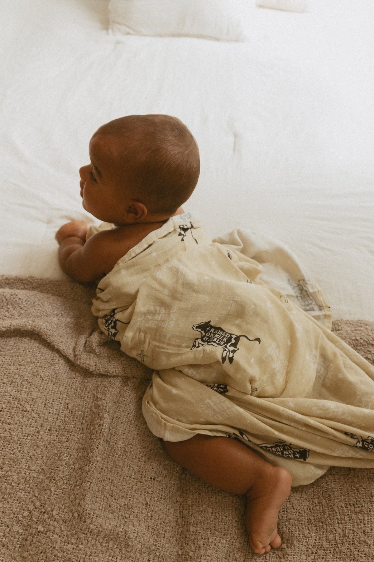 Raised On Milk & Jesus Cow Swaddle Blanket