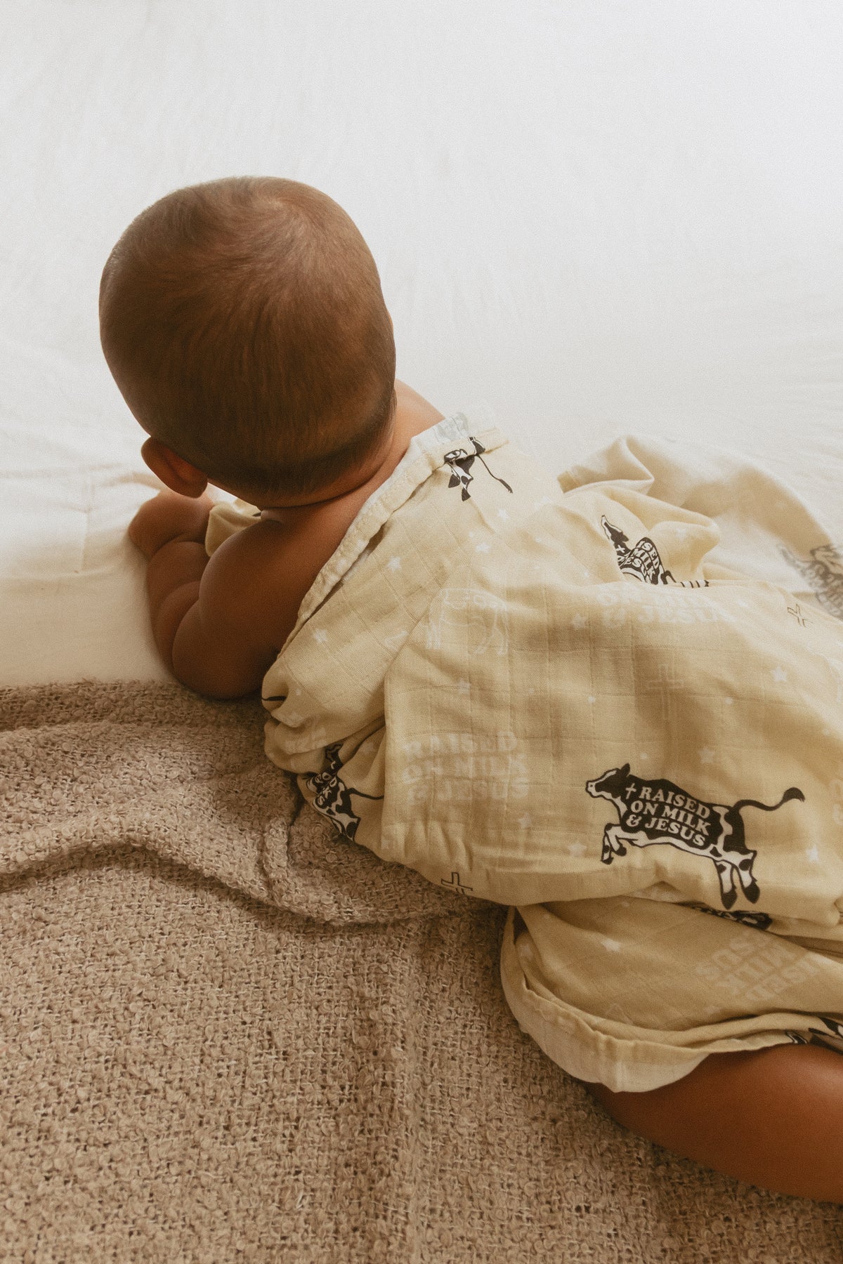 Raised On Milk & Jesus Cow Swaddle Blanket
