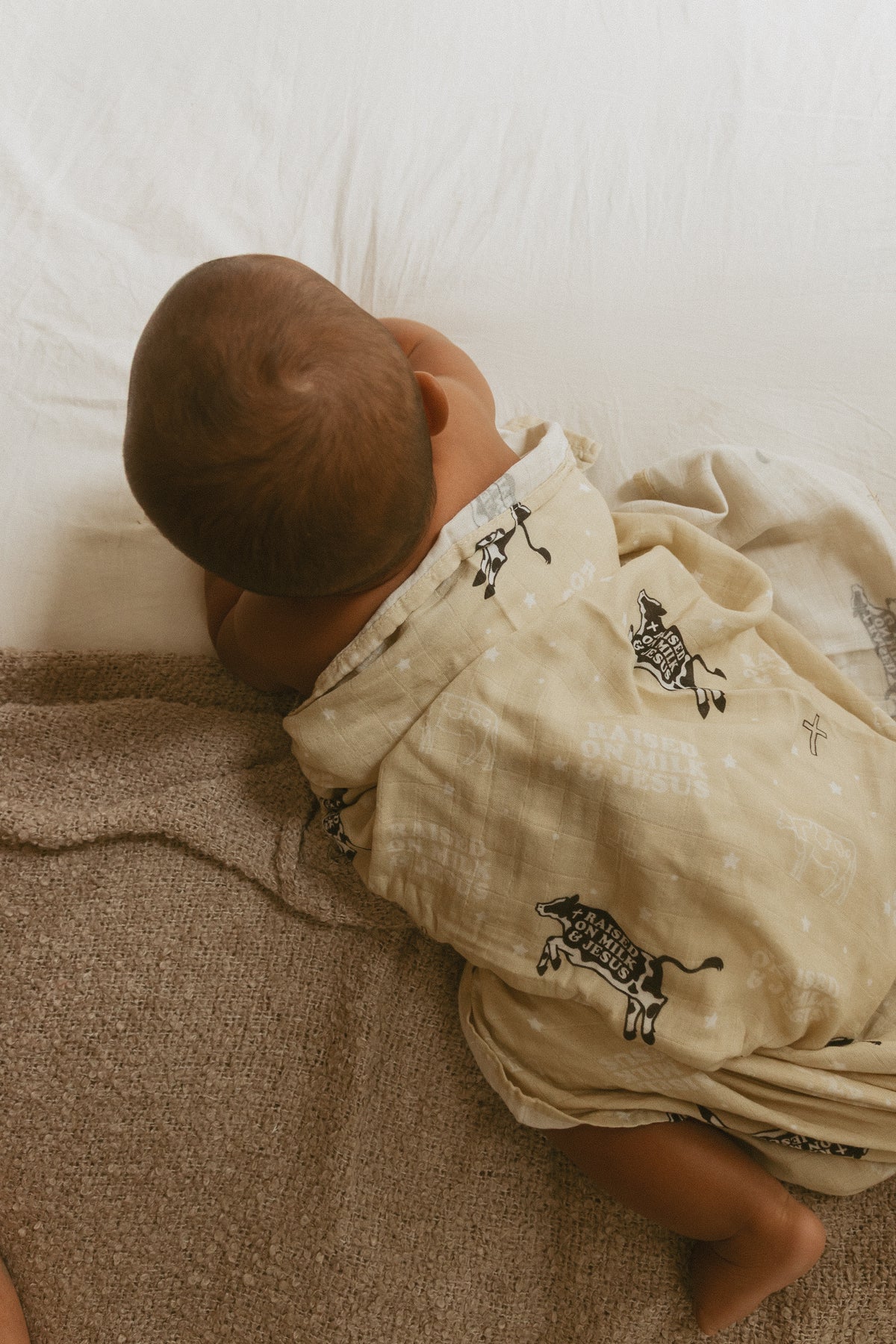 Raised On Milk & Jesus Cow Swaddle Blanket