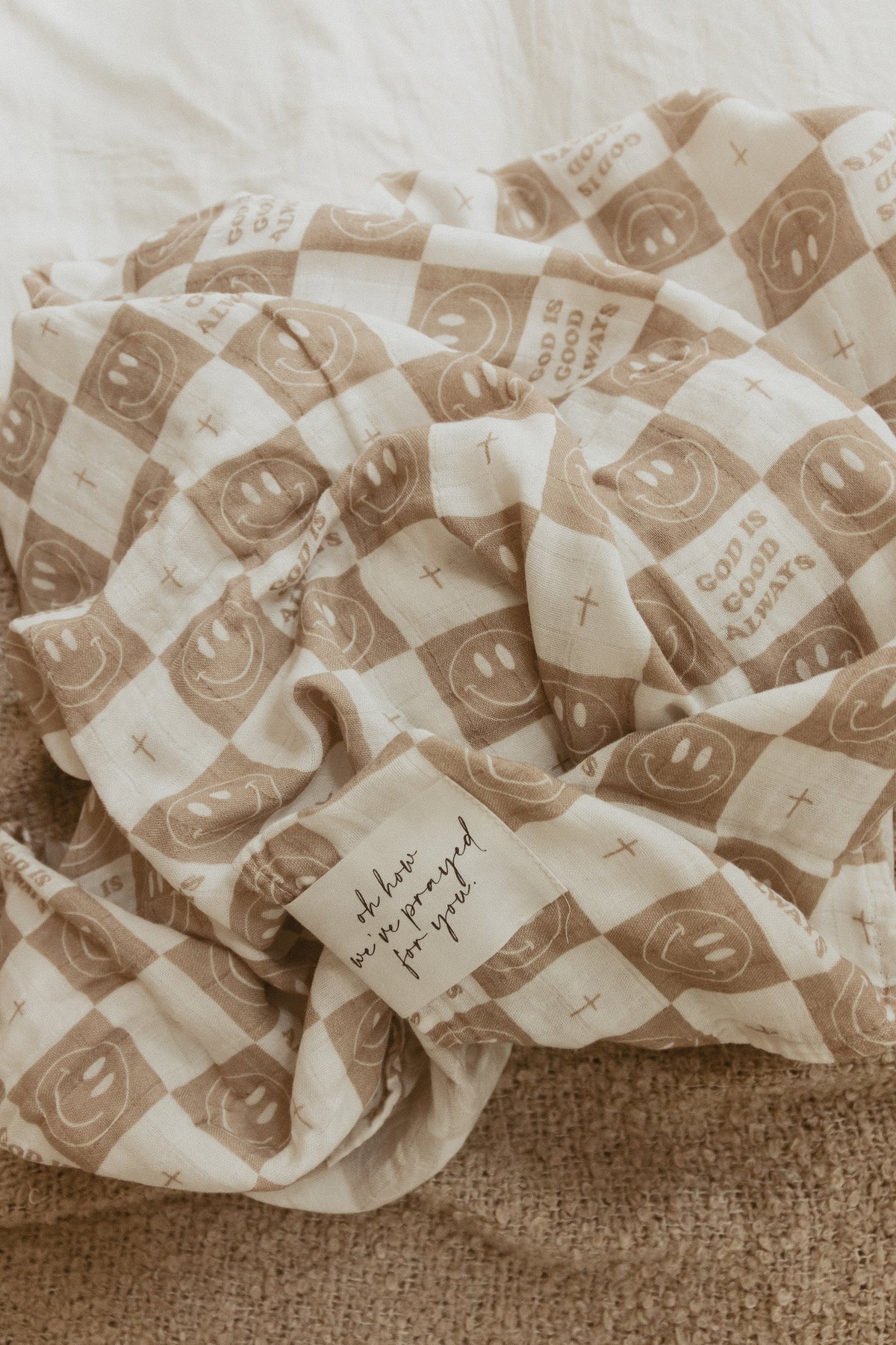 God is Good Always Smiley and Cross Swaddle Blanket