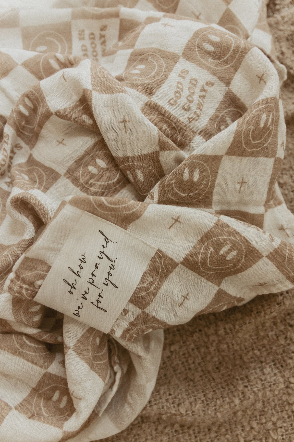 God is Good Always Smiley and Cross Swaddle Blanket