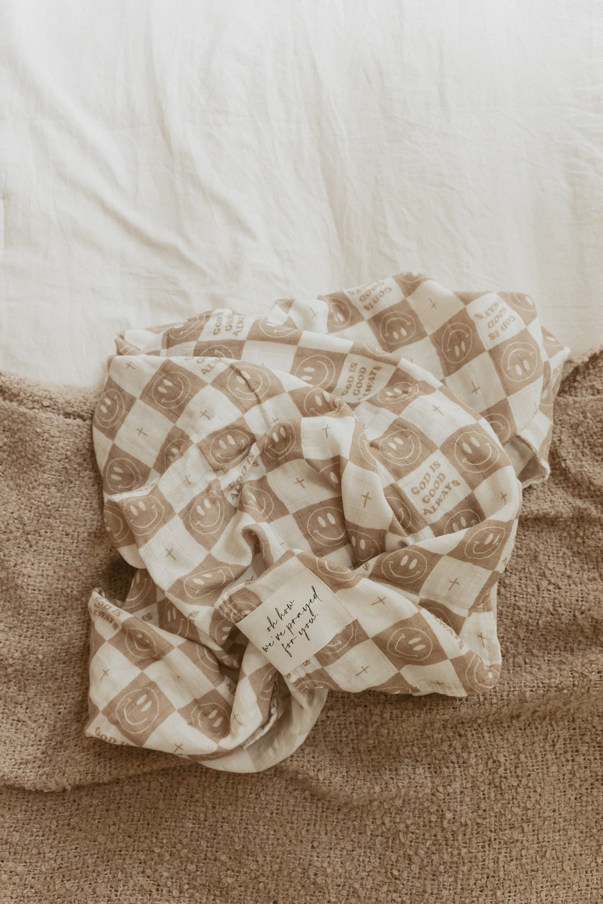 God is Good Always Smiley and Cross Swaddle Blanket