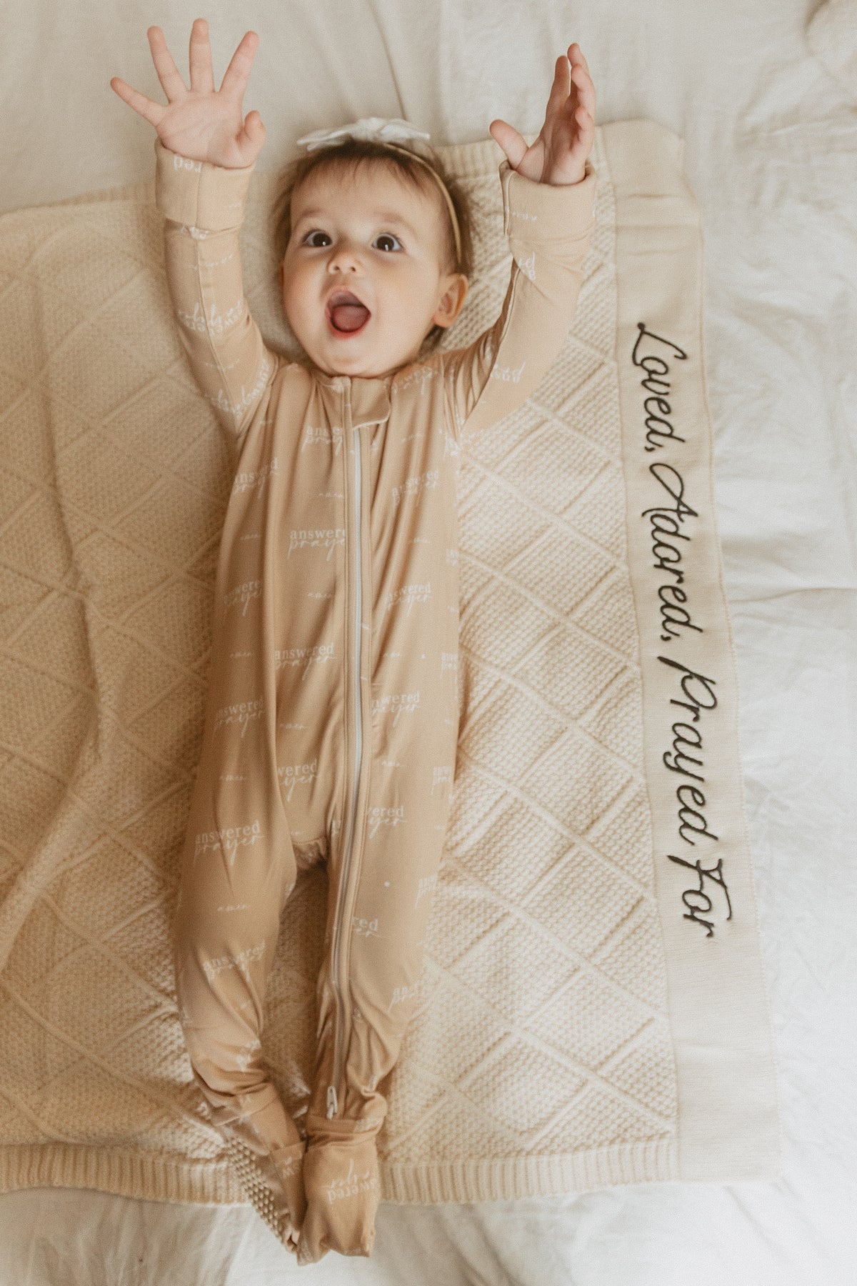 Loved, Adored, Prayed For Embroidered Blanket
