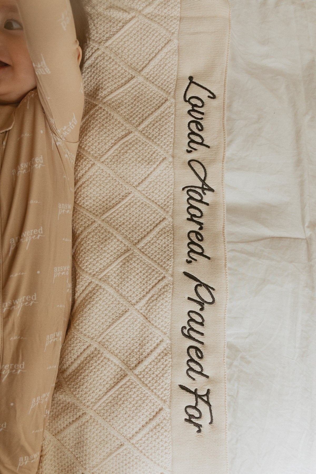 Loved, Adored, Prayed For Embroidered Blanket