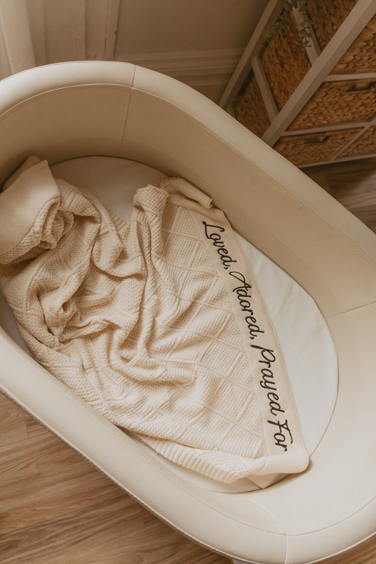 Loved, Adored, Prayed For Embroidered Blanket