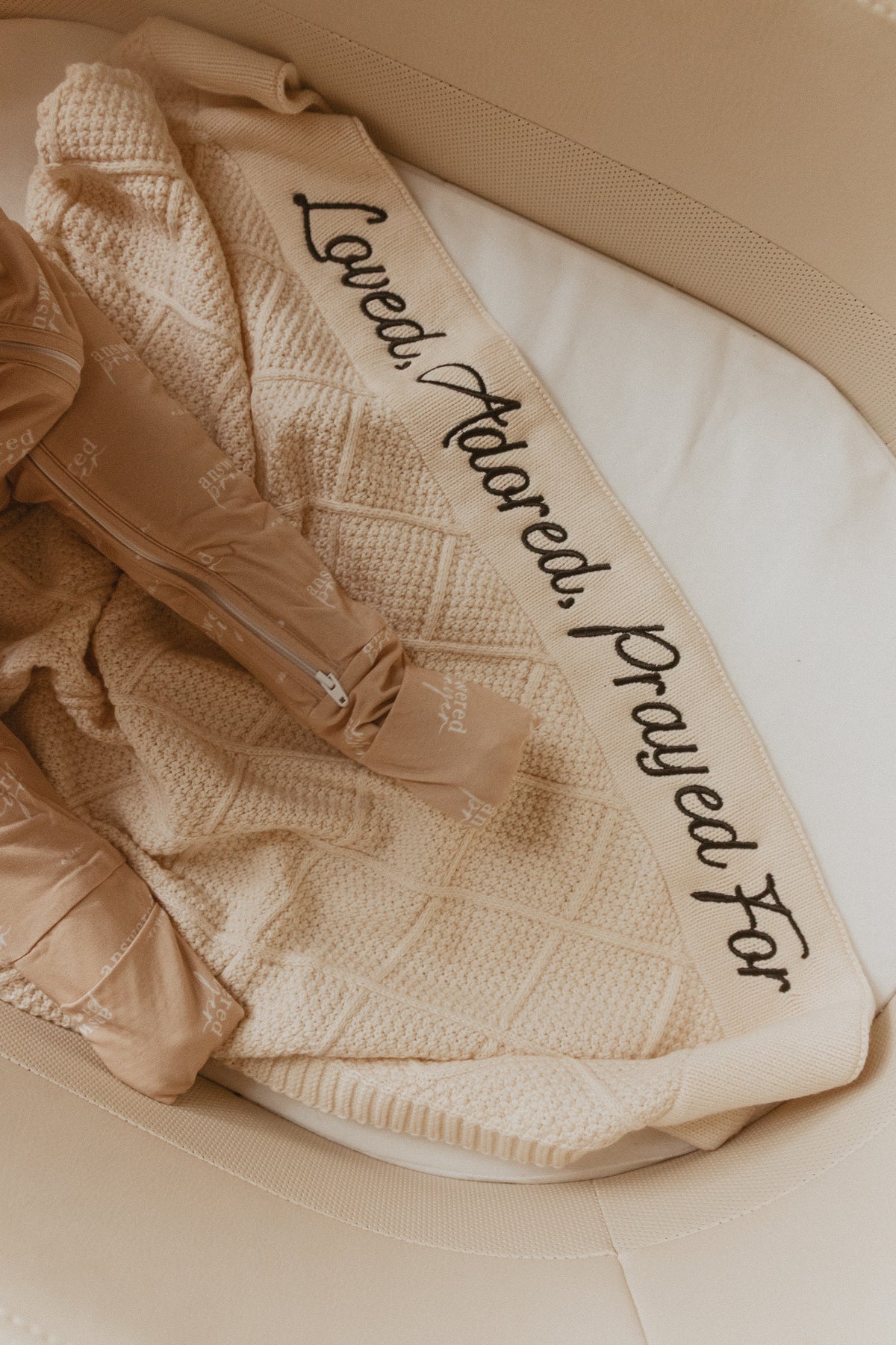 Loved, Adored, Prayed For Embroidered Blanket