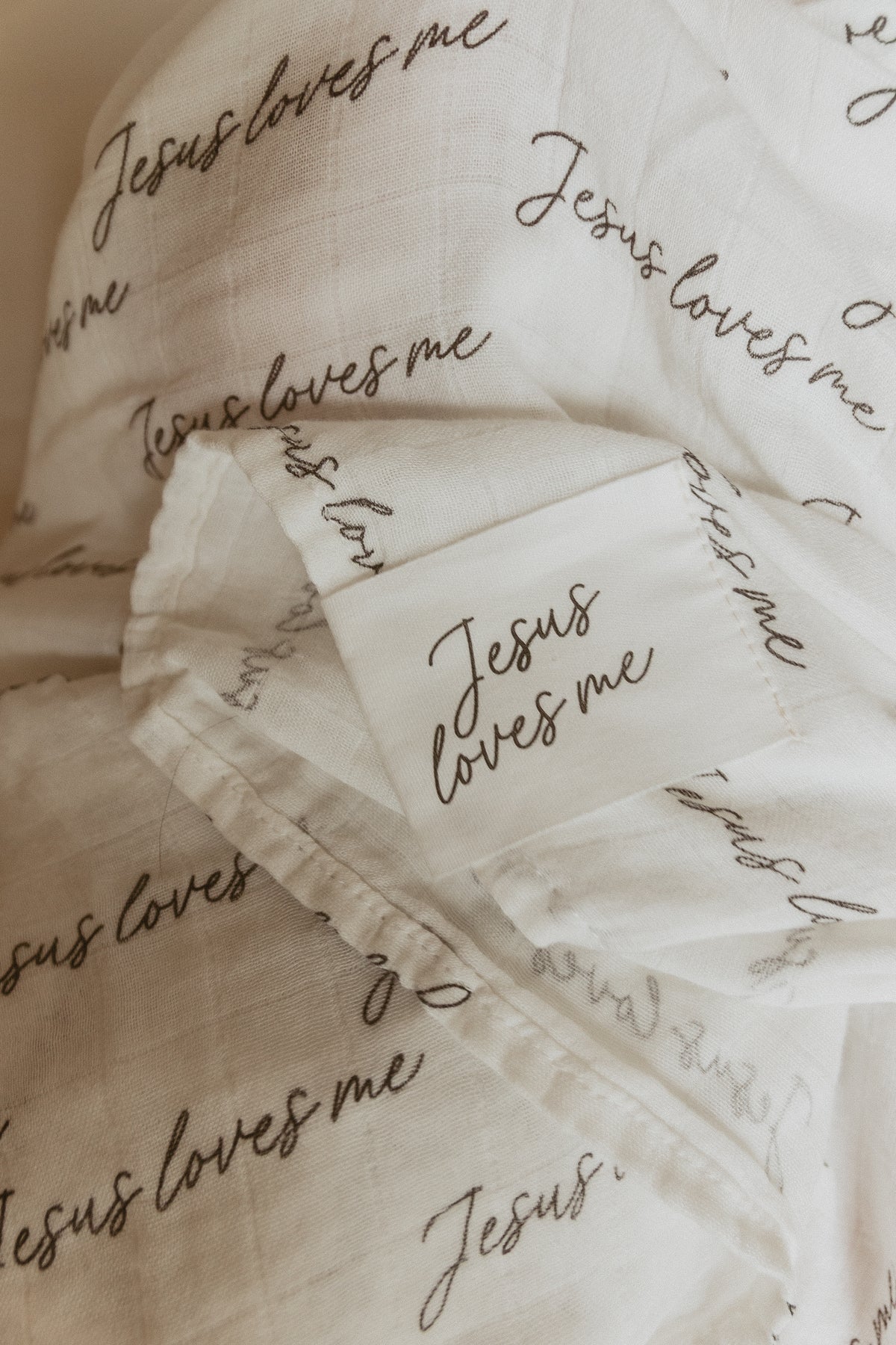 Jesus Loves Me Black & White Swaddle Blanket