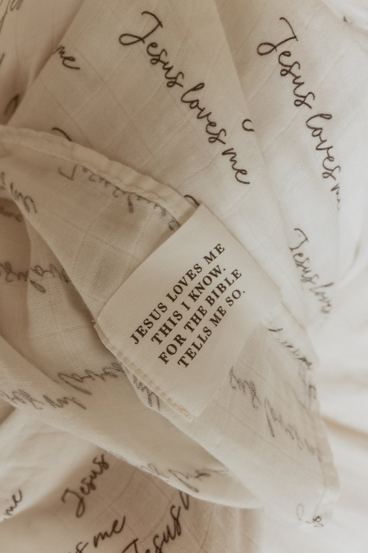 Jesus Loves Me Black & White Swaddle Blanket