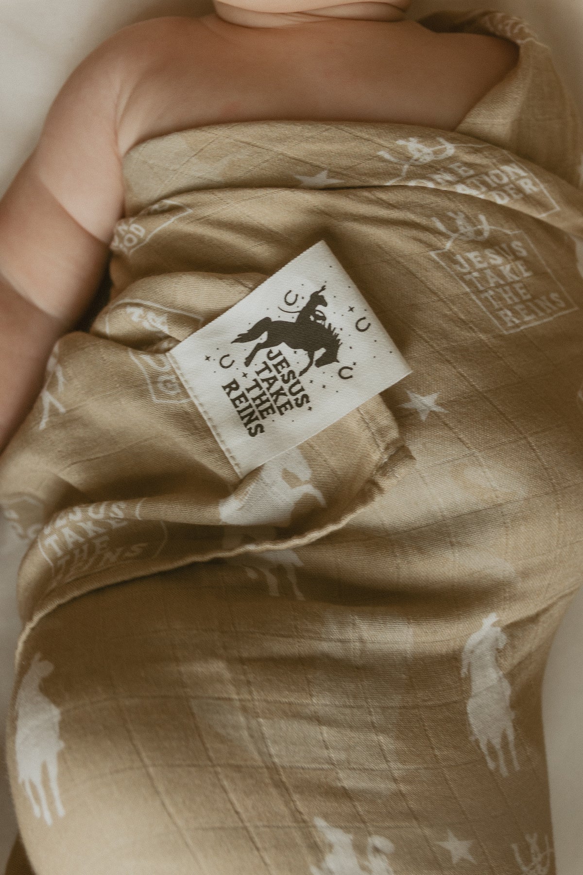 Jesus Take The Reins Cowboy Swaddle Blanket