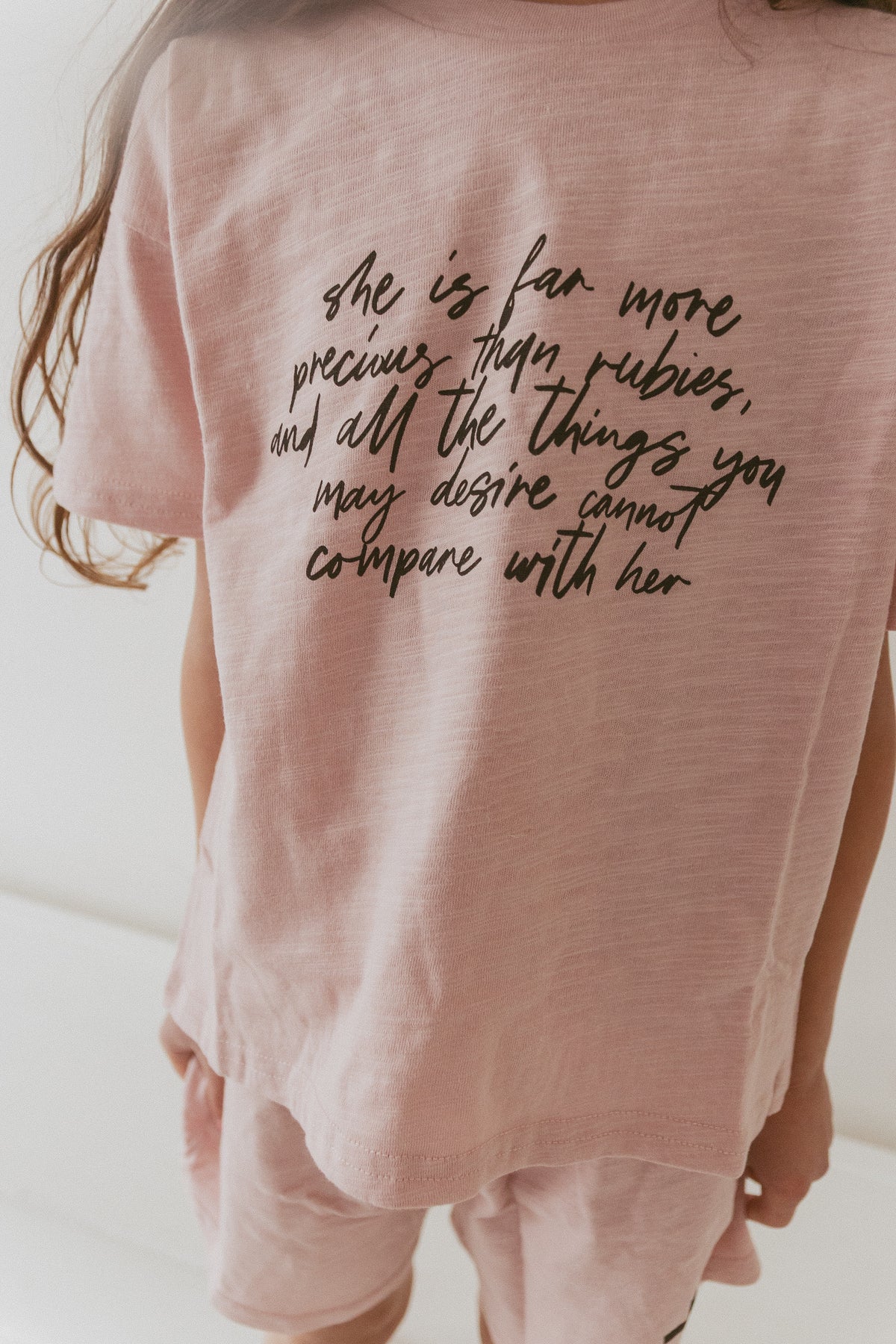 She is Far More Precious Shorts & Tee Set