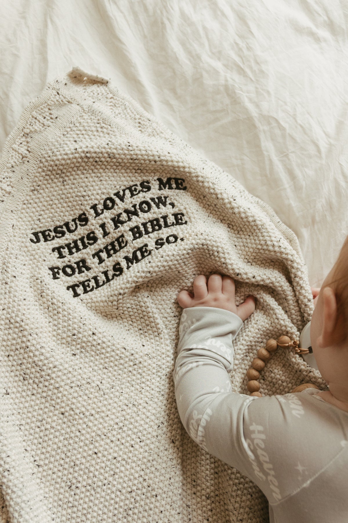 Jesus Loves Me This I Know Knit Blanket