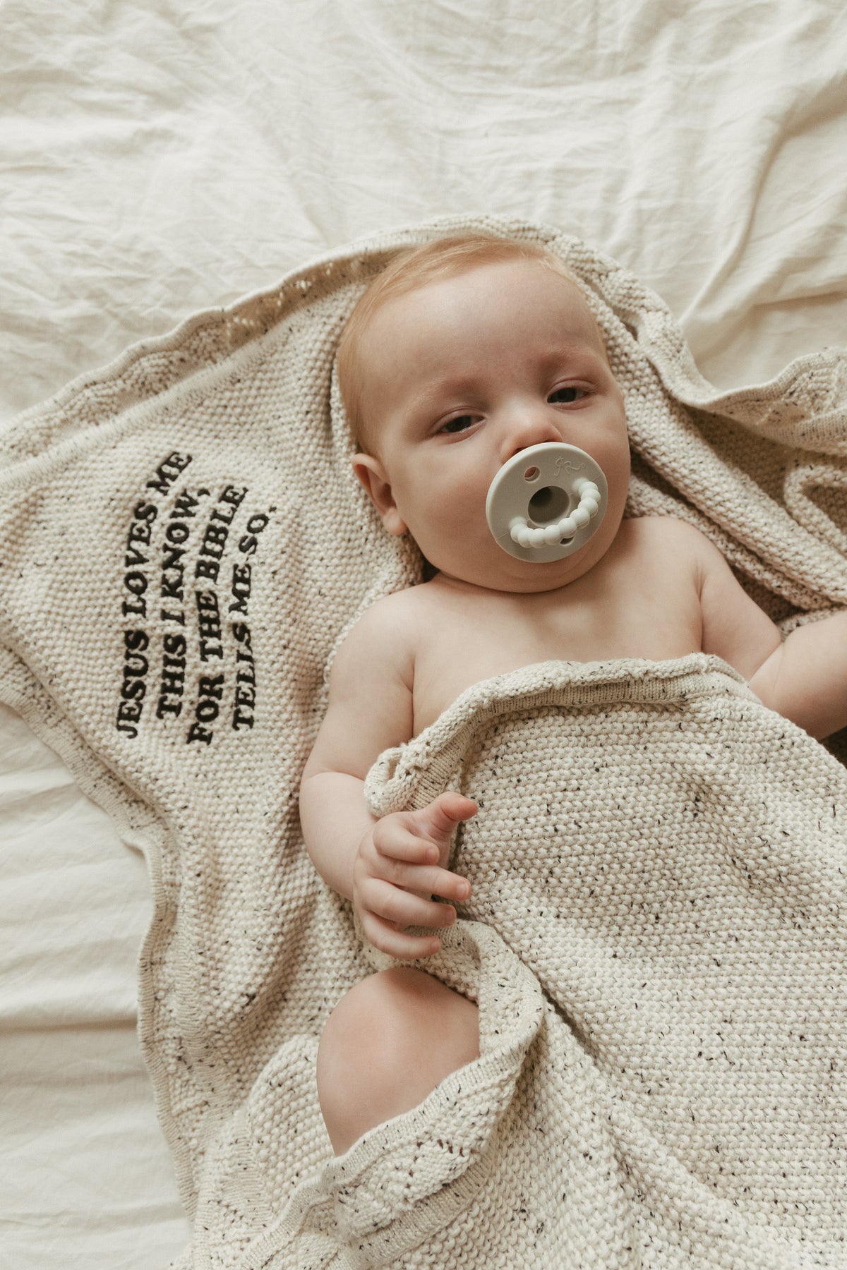 Jesus Loves Me This I Know Knit Blanket