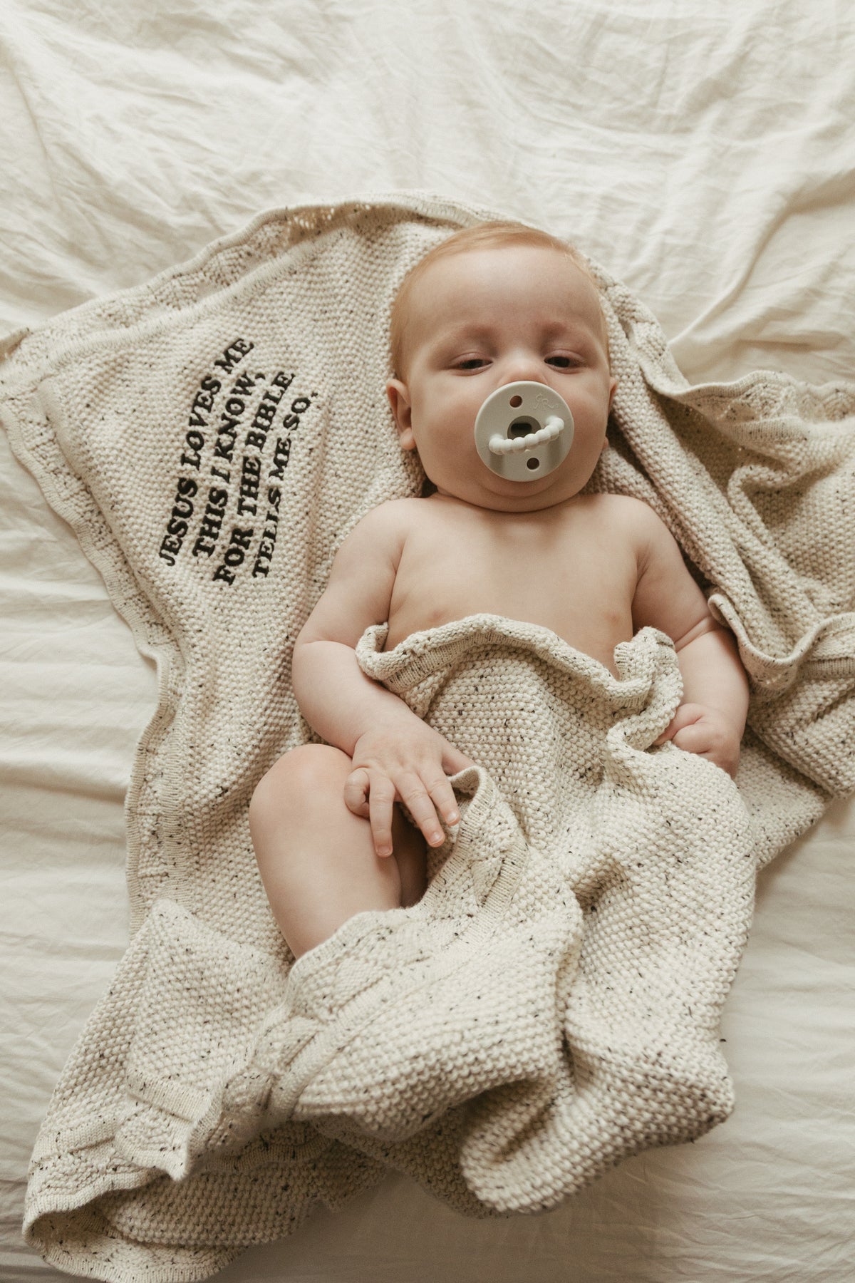 Jesus Loves Me This I Know Knit Blanket