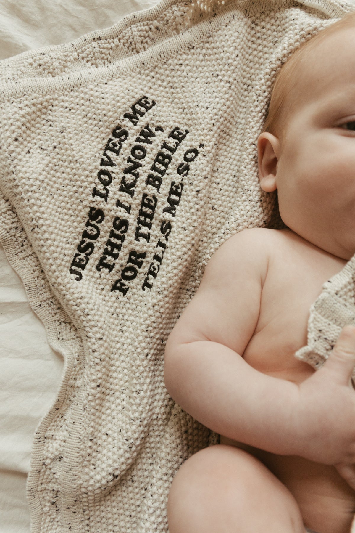 Jesus Loves Me This I Know Knit Blanket