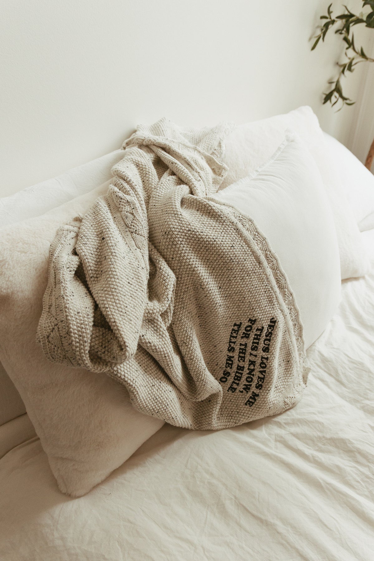 Jesus Loves Me This I Know Knit Blanket
