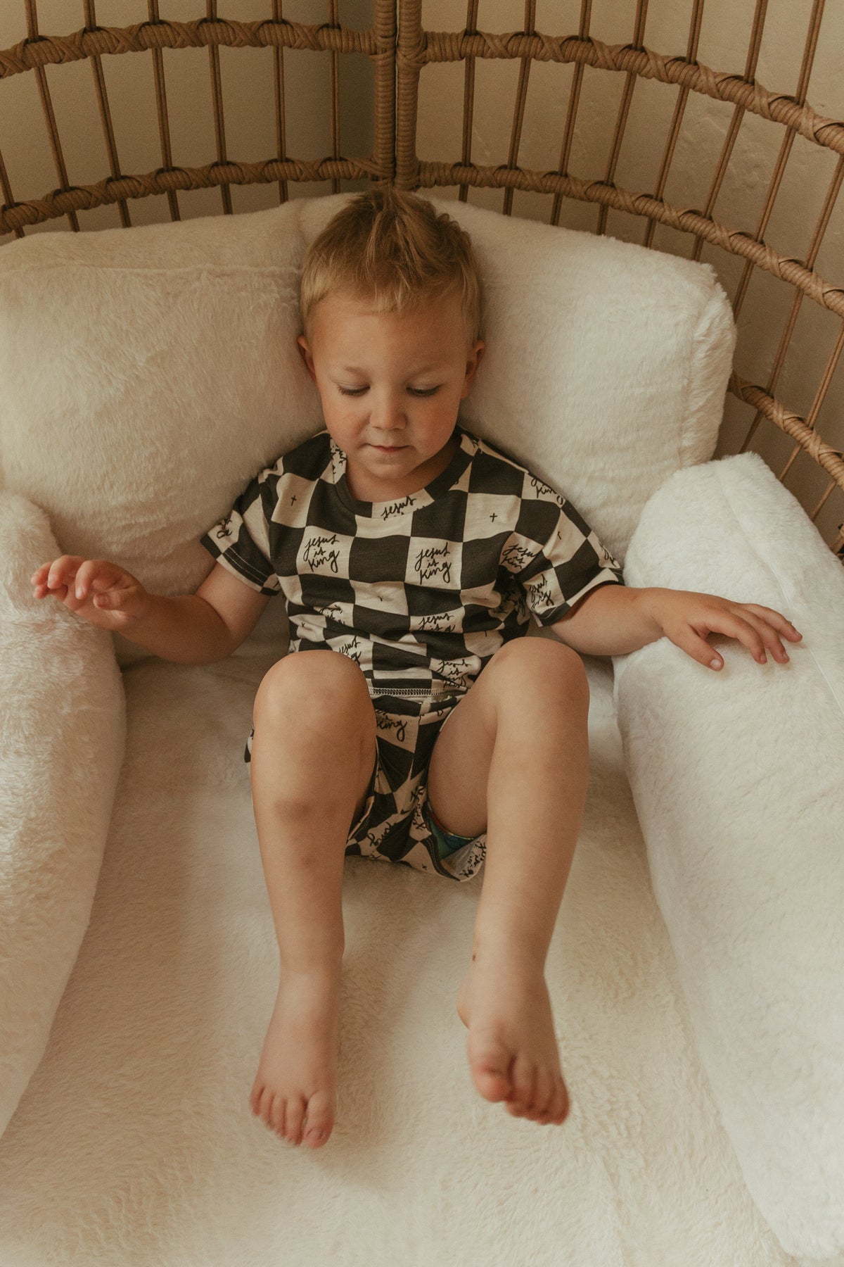 Jesus is King Checker Shorts & Tee Set