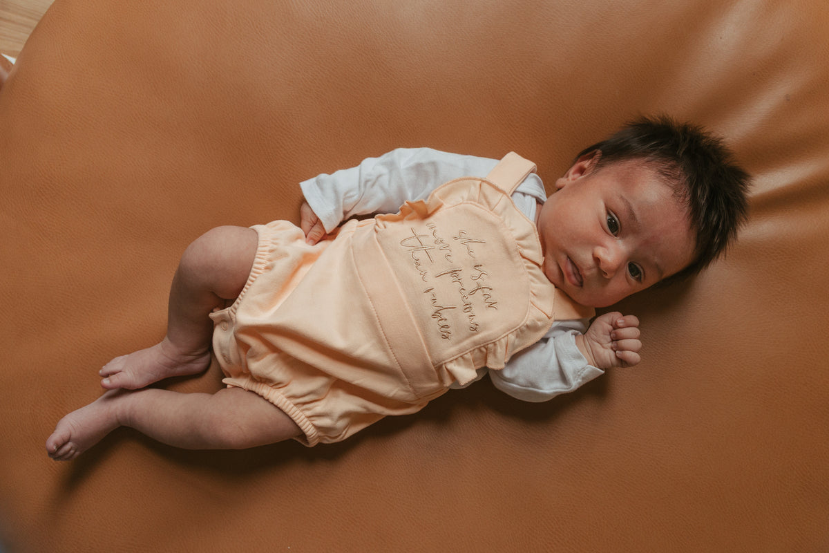 Far More Precious Than Rubies Embroidered Romper