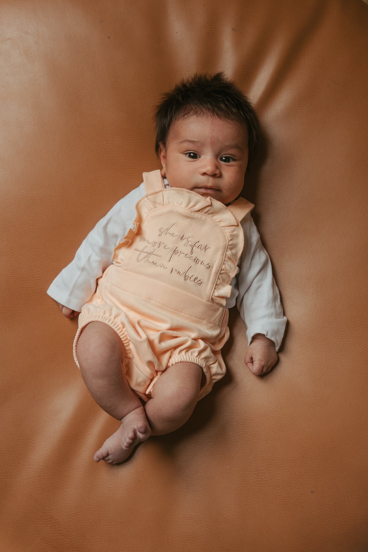 Far More Precious Than Rubies Embroidered Romper