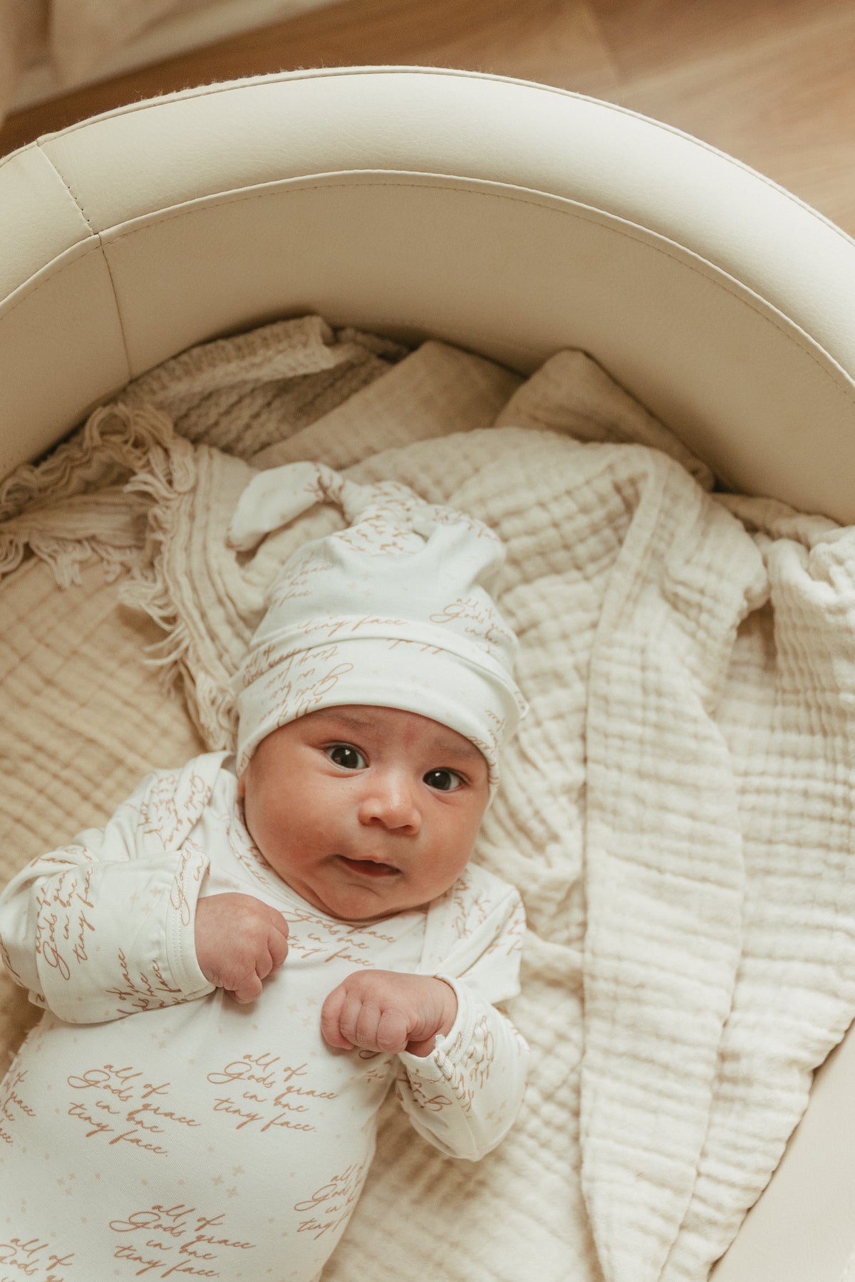 All of Gods Grace in One Tiny Face Bamboo Gown & Matching Beanie