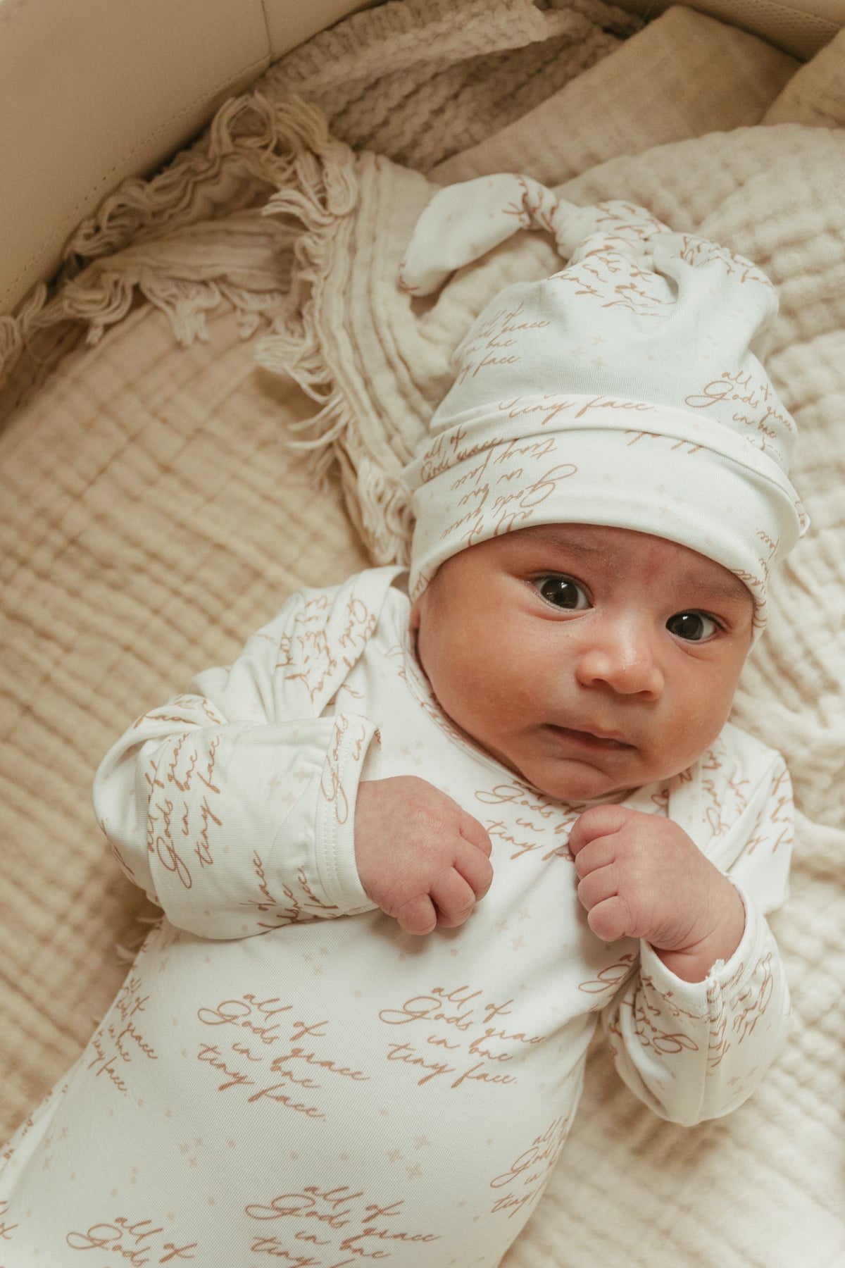 All of Gods Grace in One Tiny Face Bamboo Gown & Matching Beanie