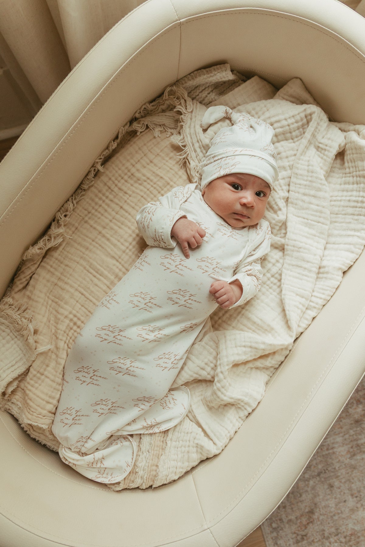 All of Gods Grace in One Tiny Face Bamboo Gown & Matching Beanie