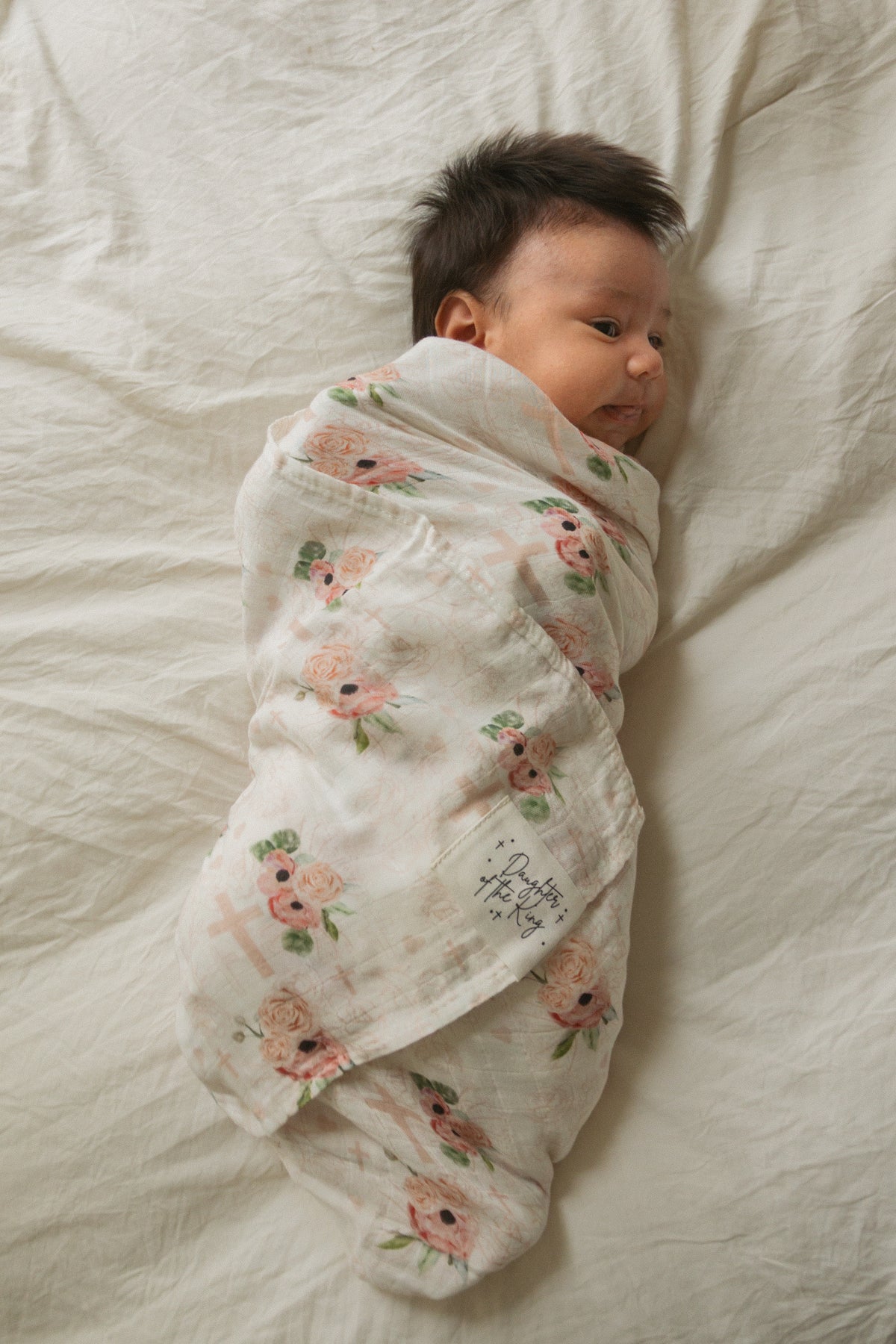 Daughter of the King Floral Swaddle Blanket