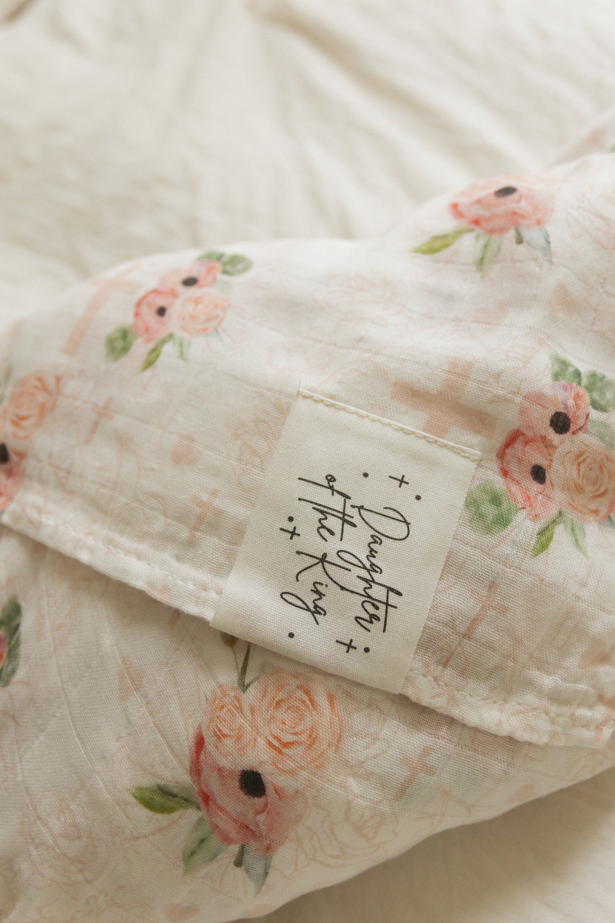Daughter of the King Floral Swaddle Blanket