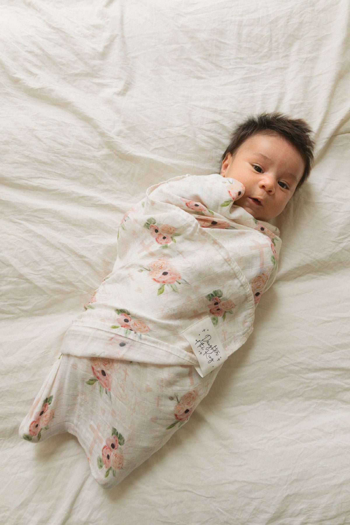 Daughter of the King Floral Swaddle Blanket