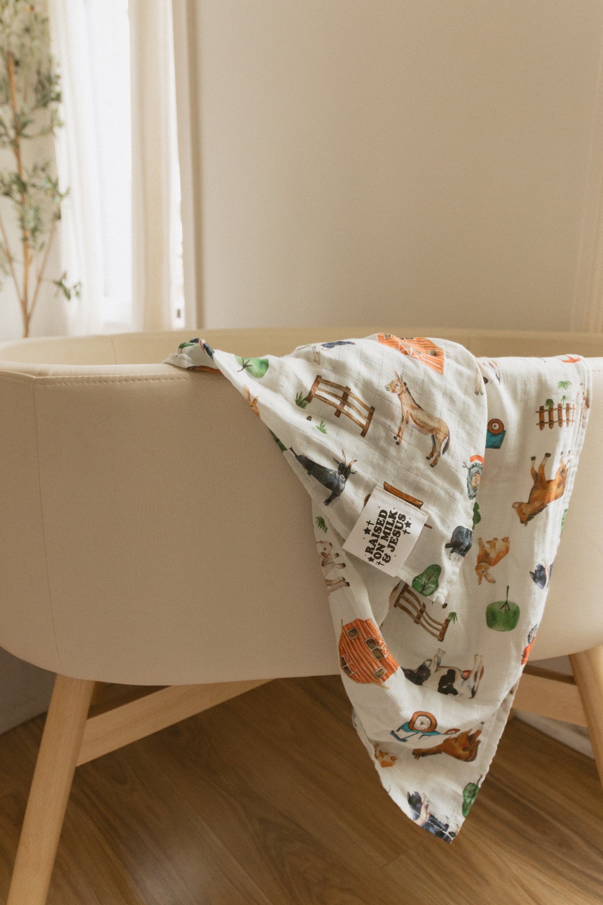 Raised On Milk & Jesus Farm Swaddle Blanket