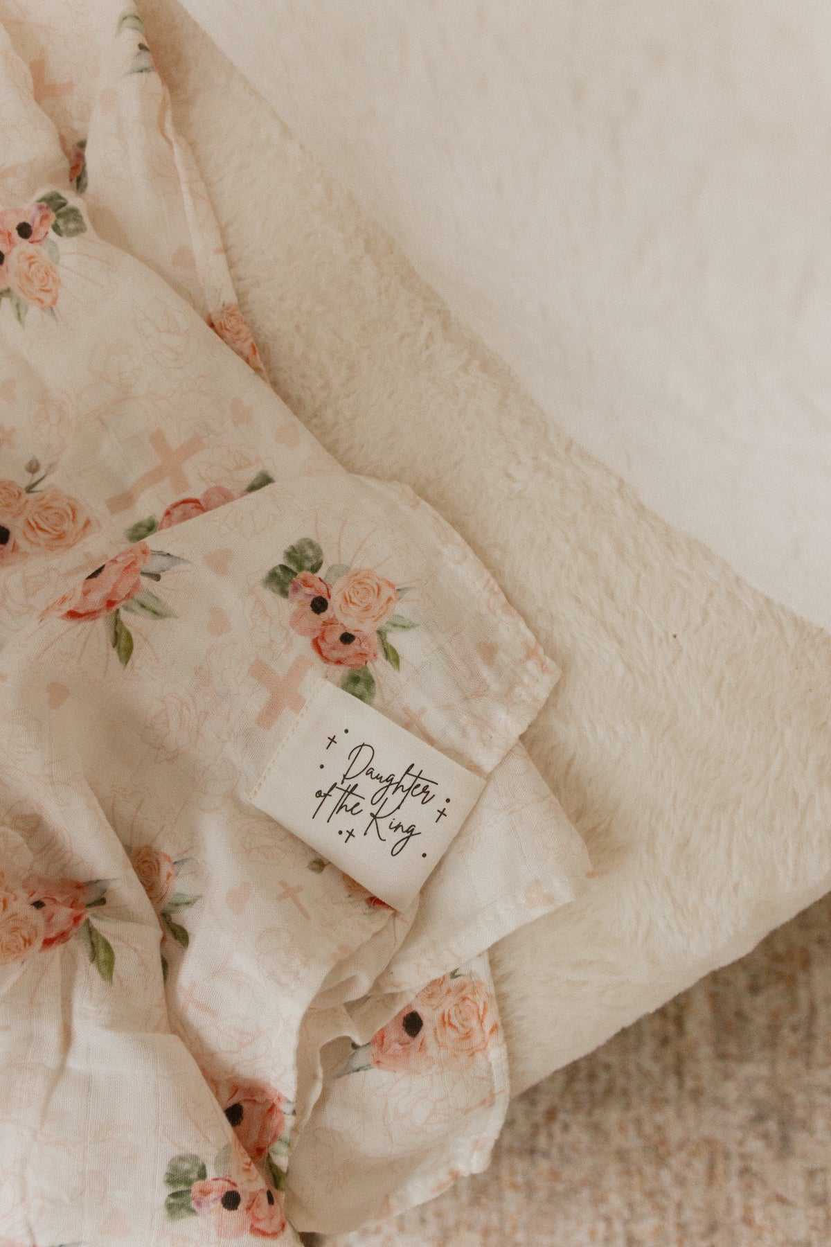 Daughter of the King Floral Swaddle Blanket
